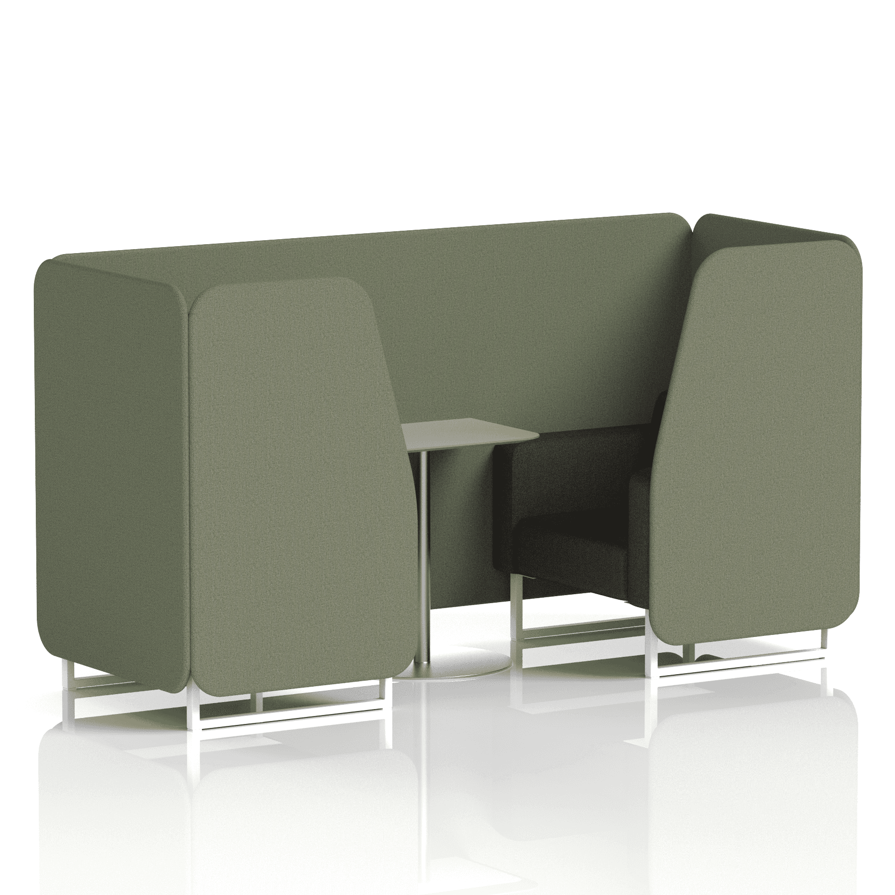 Brixworth Booth With White Legs And Grey Table In Two Tone 4 Seater Prime Panels And Crucible Sofa Band 1 - Rivet