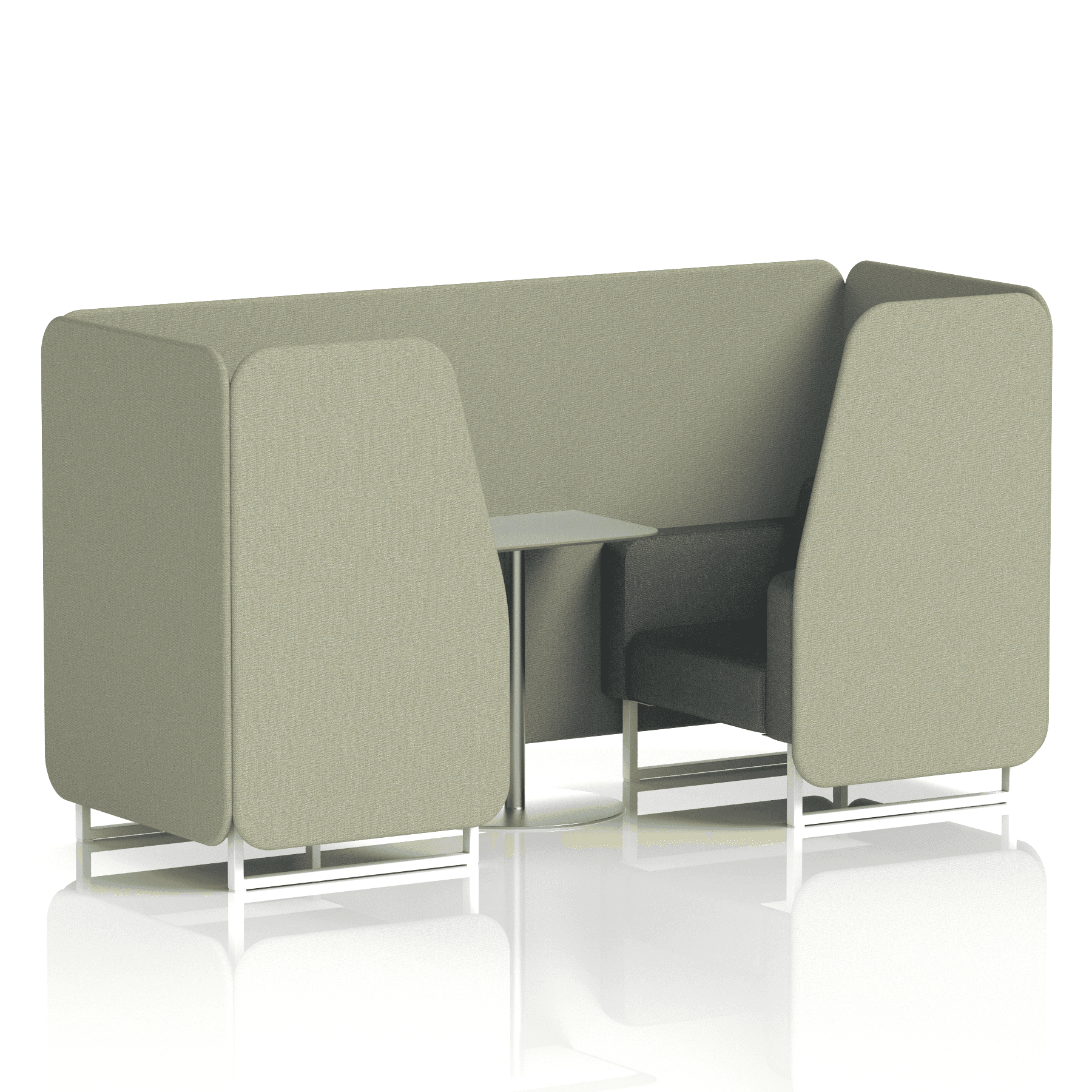 Brixworth Booth With White Legs And Grey Table In Two Tone 6 Seater Prime Panels And Crucible Sofa Band 1 - Rivet