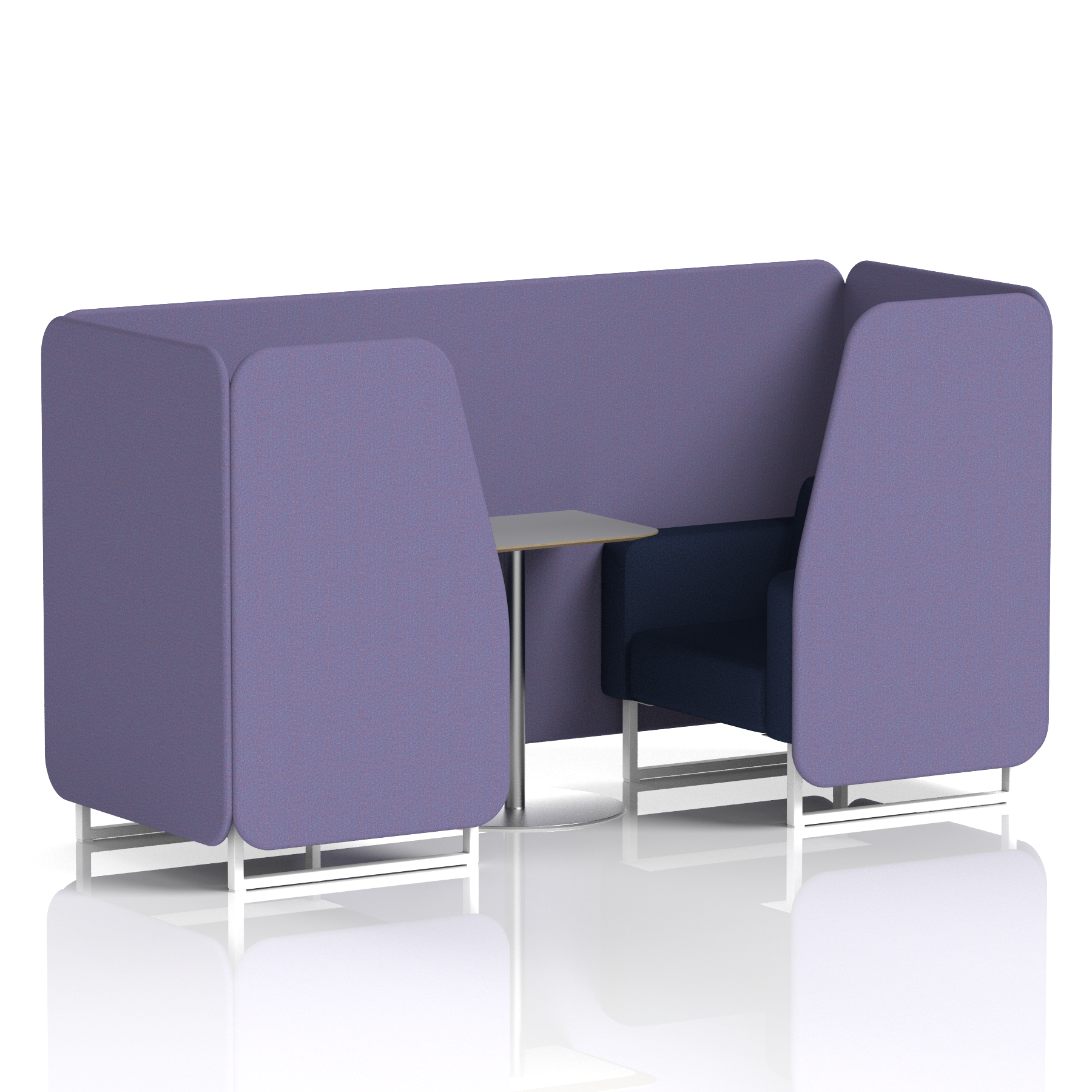 Brixworth Booth With White Legs And Grey Table In Two Tone 2 Seater Calculus Panels And Polygon Sofa Band 2 - X2
