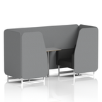 Brixworth Booth With White Legs And Grey Table In Two Tone 4 Seater Calculus Panels And Polygon Sofa Band 2 - X2