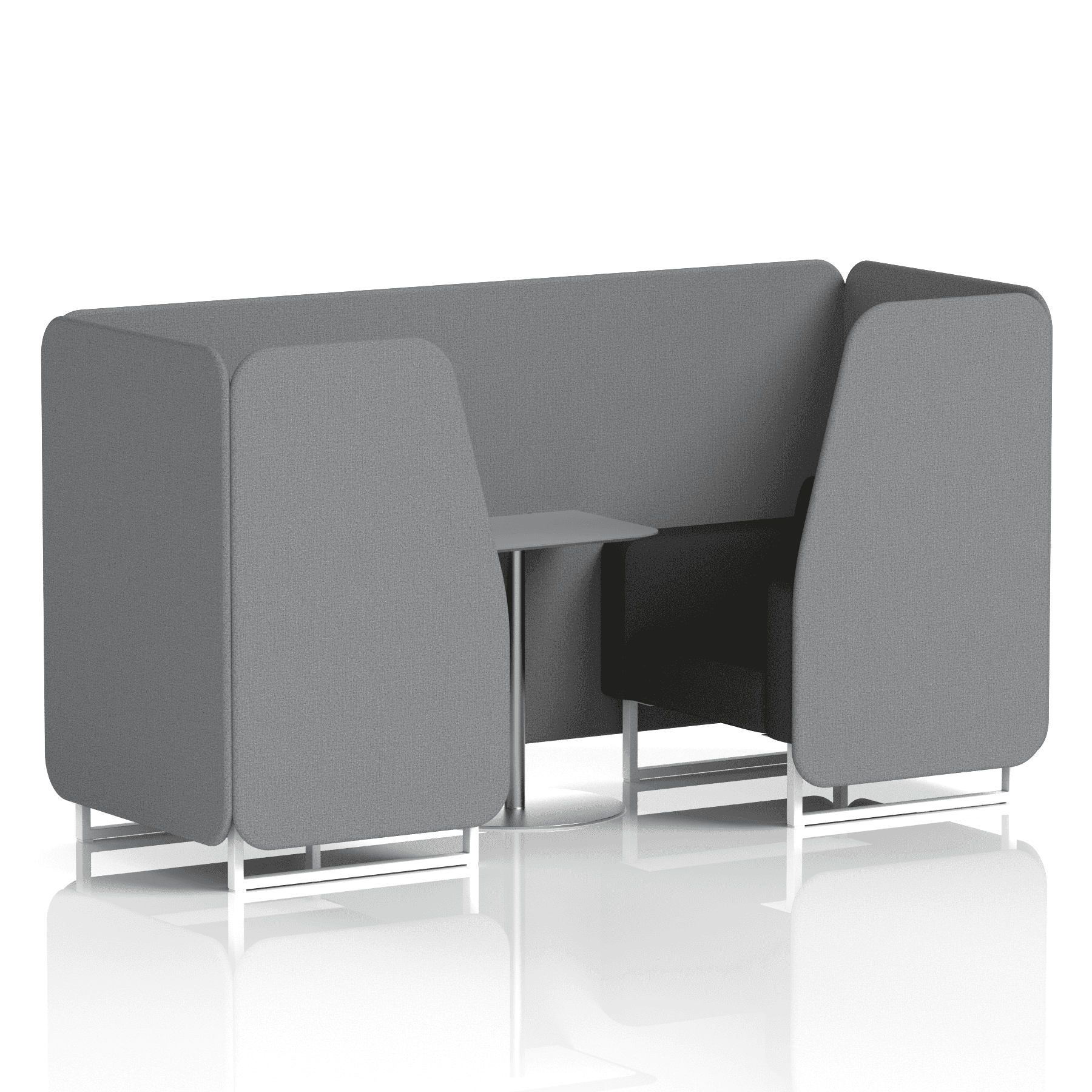 Brixworth Booth With White Legs And Grey Table In Two Tone 4 Seater Calculus Panels And Polygon Sofa Band 2 - X2