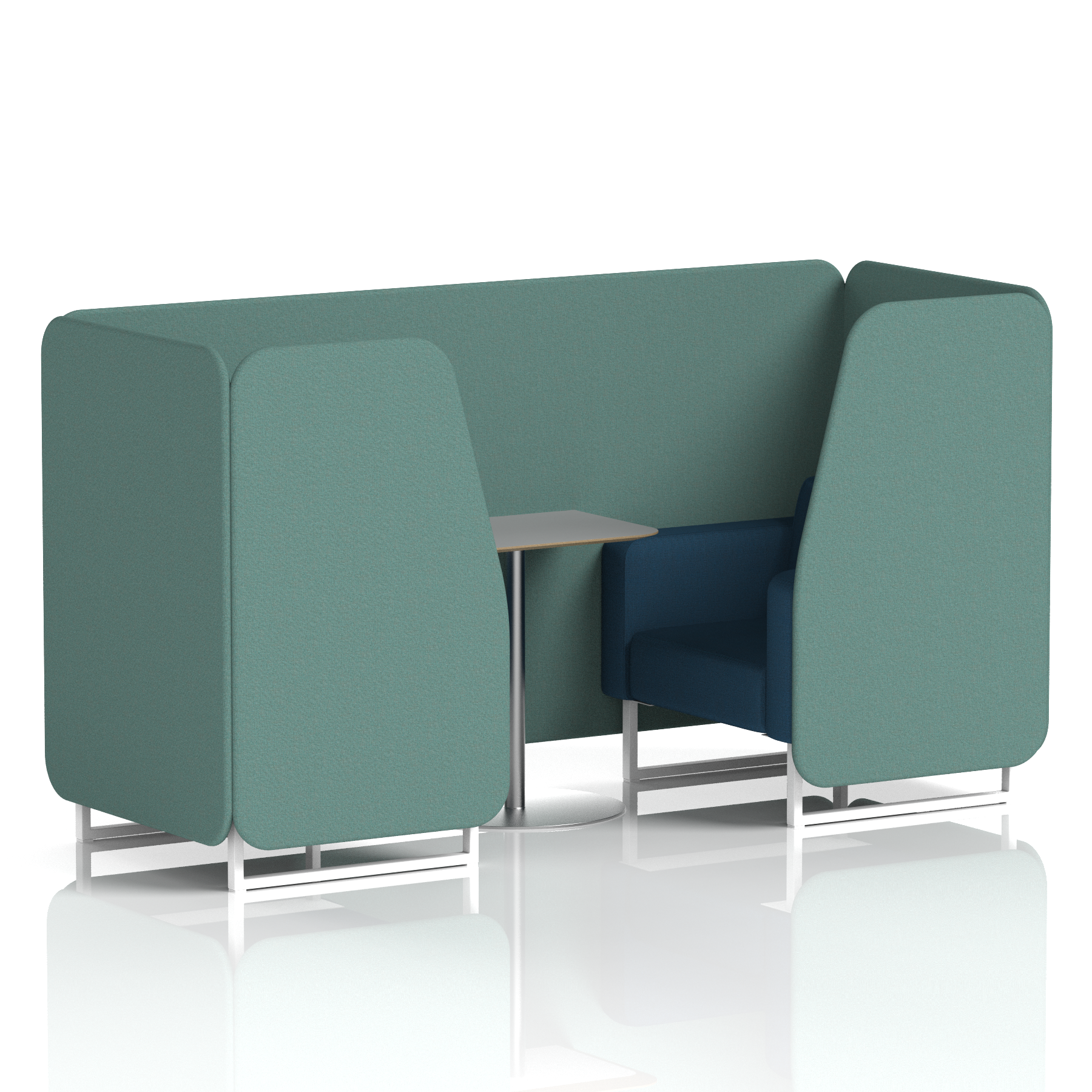 Brixworth Booth With White Legs And Grey Table In Two Tone 2 Seater Diameter Panels And Theory Sofa Band 2 - X2