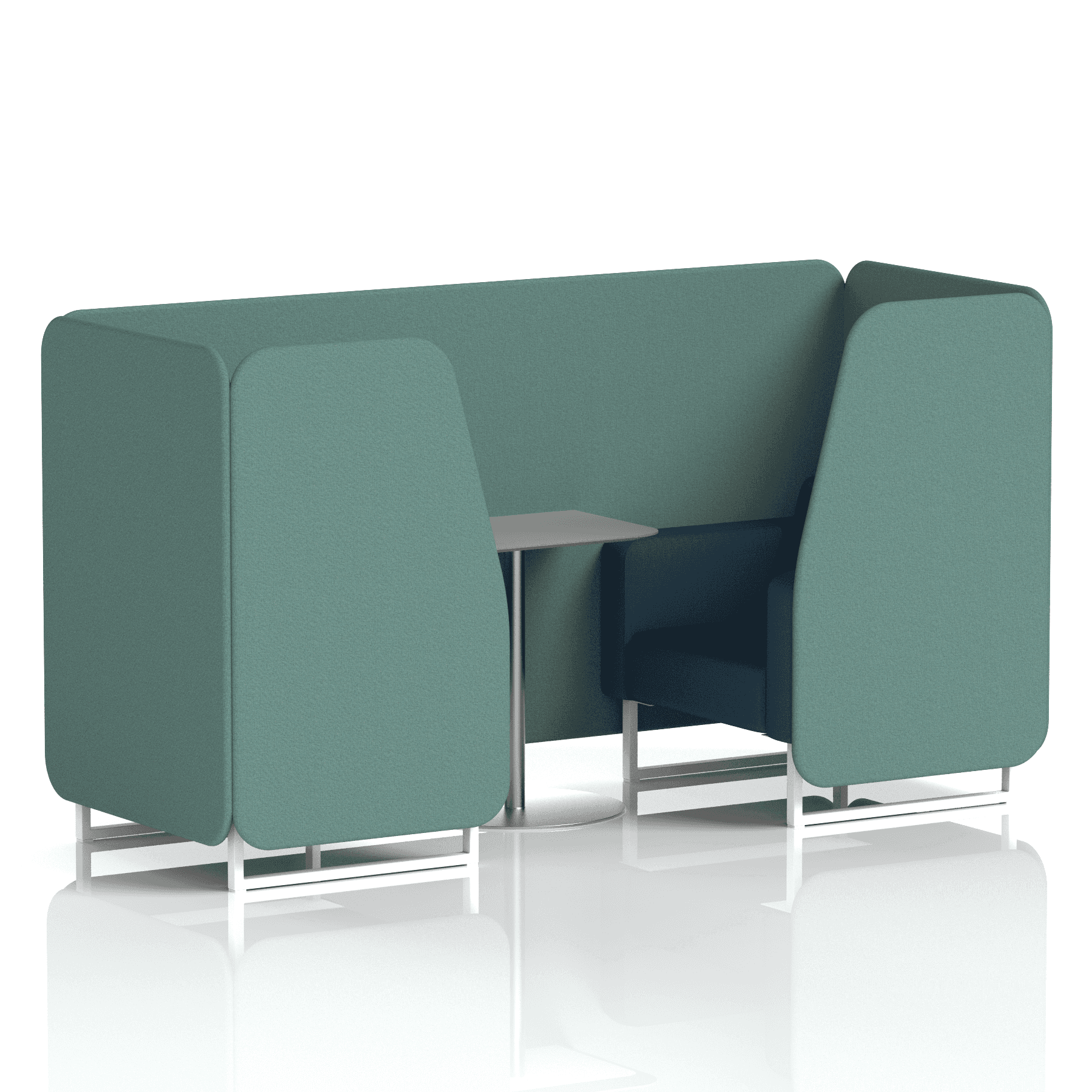 Brixworth Booth With White Legs And Grey Table In Two Tone 2 Seater Diameter Panels And Theory Sofa Band 2 - X2