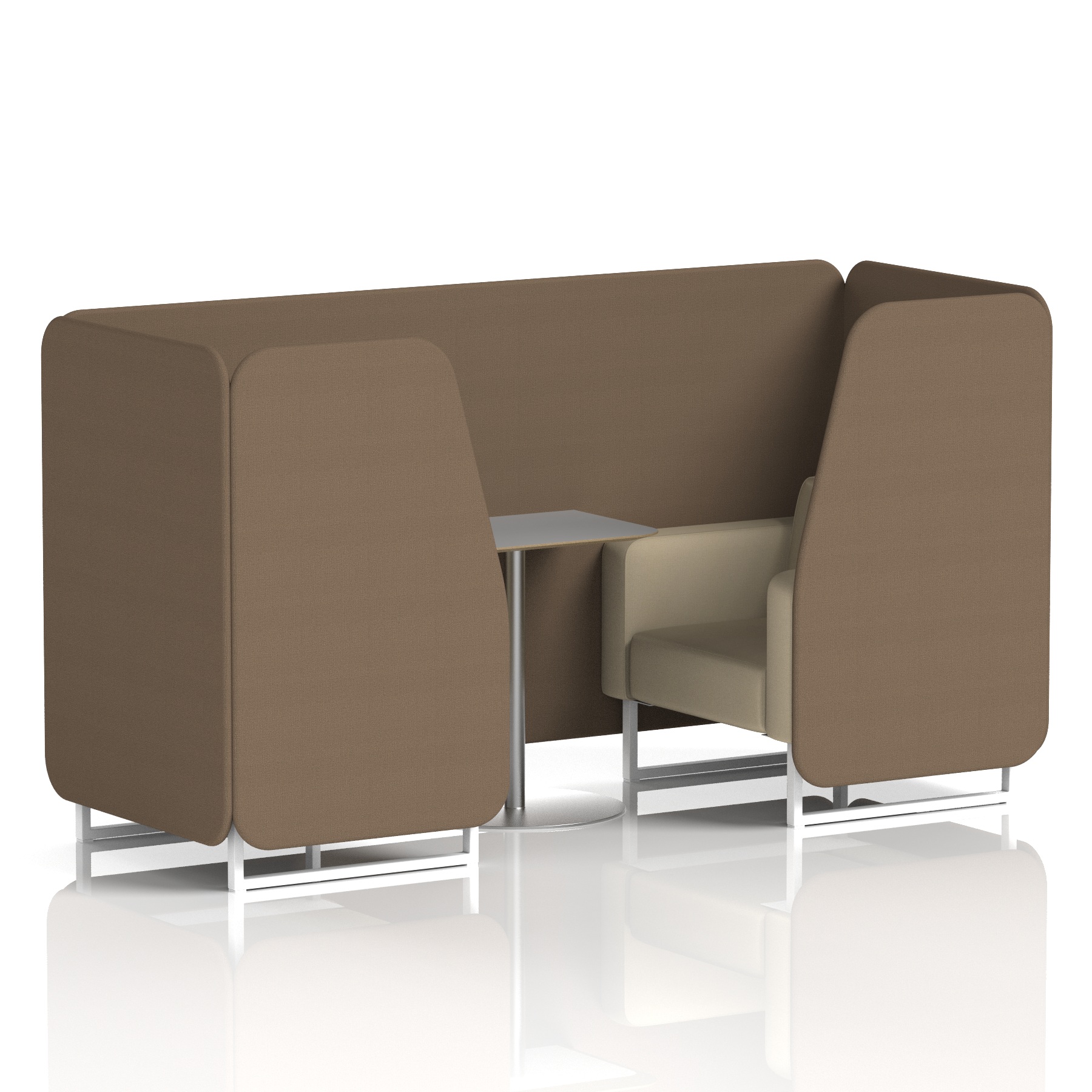 Brixworth Booth With White Legs And Grey Table In Two Tone 6 Seater Diameter Panels And Theory Sofa Band 2 - X2