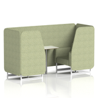 Brixworth Booth With White Legs And White Table In Single Tone 4 Seater Burnish Panels And Sofa Band 1 - Rivet