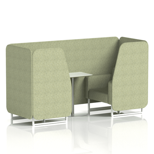 Brixworth Booth With White Legs And White Table In Single Tone 4 Seater Burnish Panels And Sofa Band 1 - Rivet