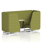 Brixworth Booth With White Legs And White Table In Single Tone 4 Seater Charcoal Panels And Sofa Band 1 - Rivet