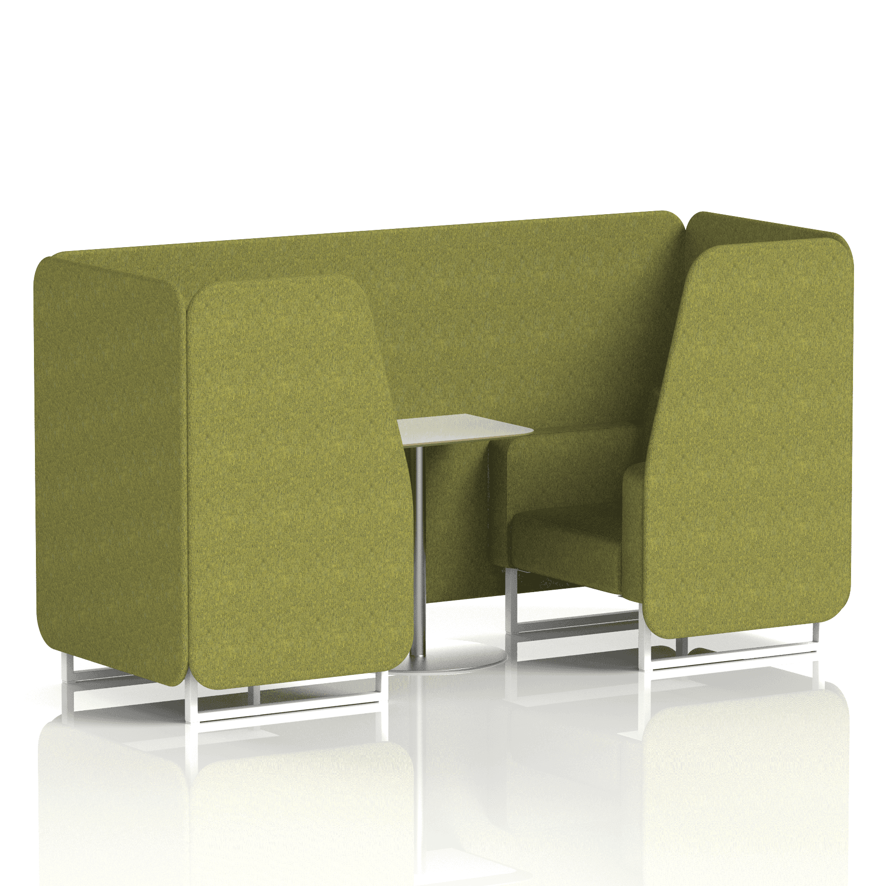 Brixworth Booth With White Legs And White Table In Single Tone 4 Seater Charcoal Panels And Sofa Band 1 - Rivet