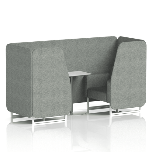 Brixworth Booth With White Legs And White Table In Single Tone 2 Seater Burnish Panels And Sofa Band 1 - Rivet