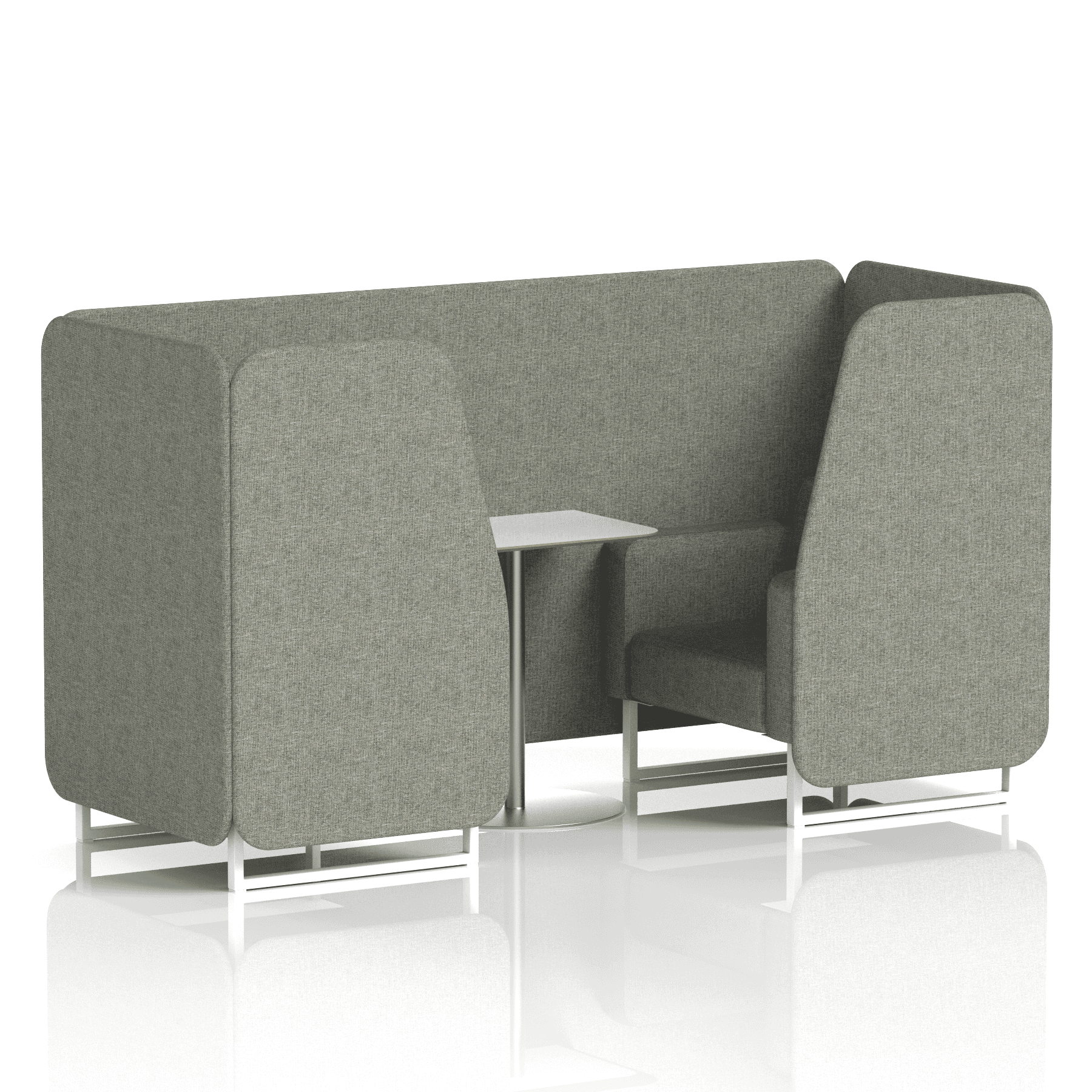 Brixworth Booth With White Legs And White Table In Single Tone 6 Seater Charcoal Panels And Sofa Band 1 - Rivet