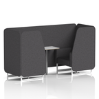 Brixworth Booth With White Legs And White Table In Single Tone 2 Seater Crucible Panels And Sofa Band 1 - Rivet