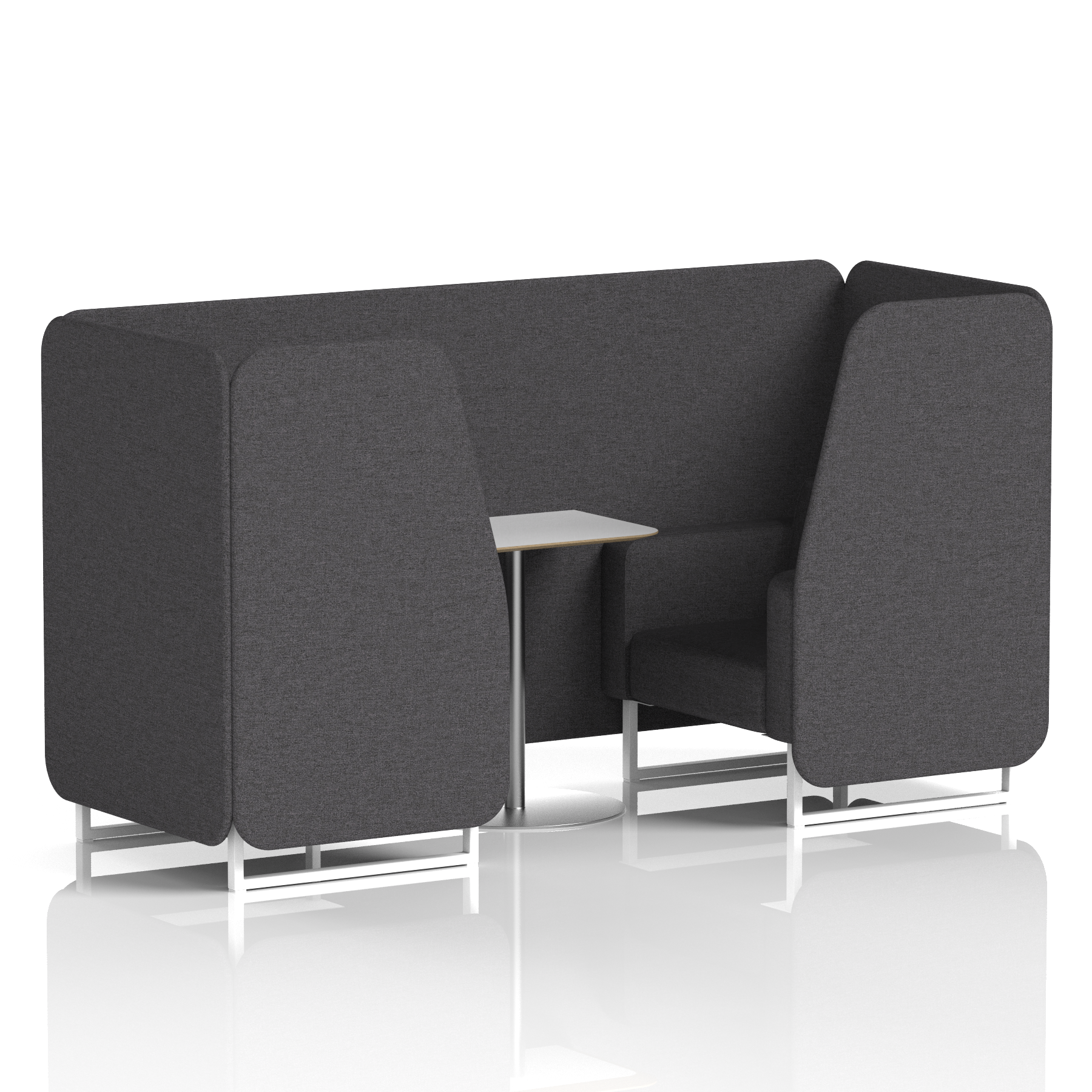 Brixworth Booth With White Legs And White Table In Single Tone 2 Seater Crucible Panels And Sofa Band 1 - Rivet