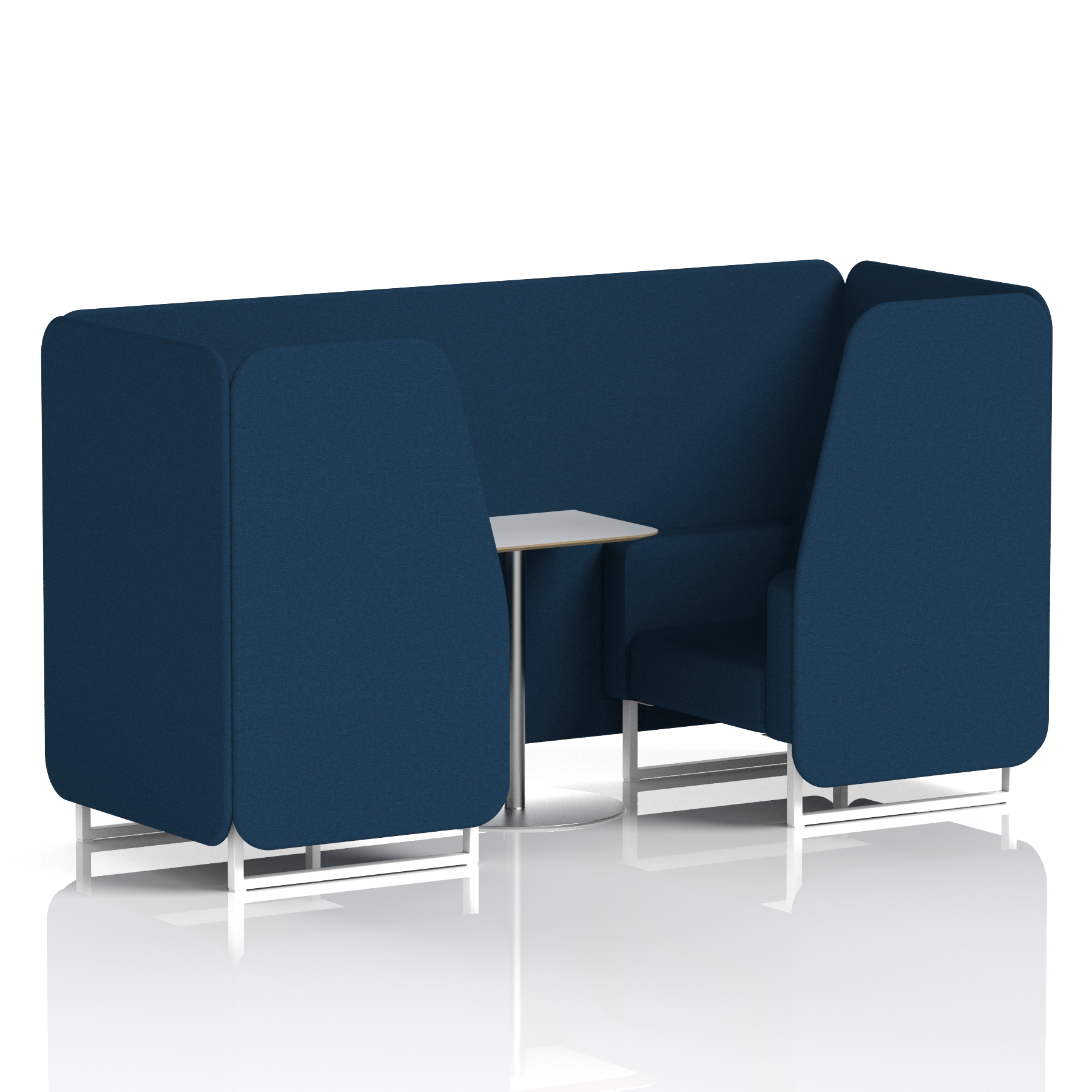 Brixworth Booth With White Legs And White Table In Single Tone 4 Seater Crucible Panels And Sofa Band 1 - Rivet
