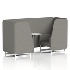 Brixworth Booth With White Legs And White Table In Single Tone 2 Seater Olive Panels And Sofa Band 1 - Rivet