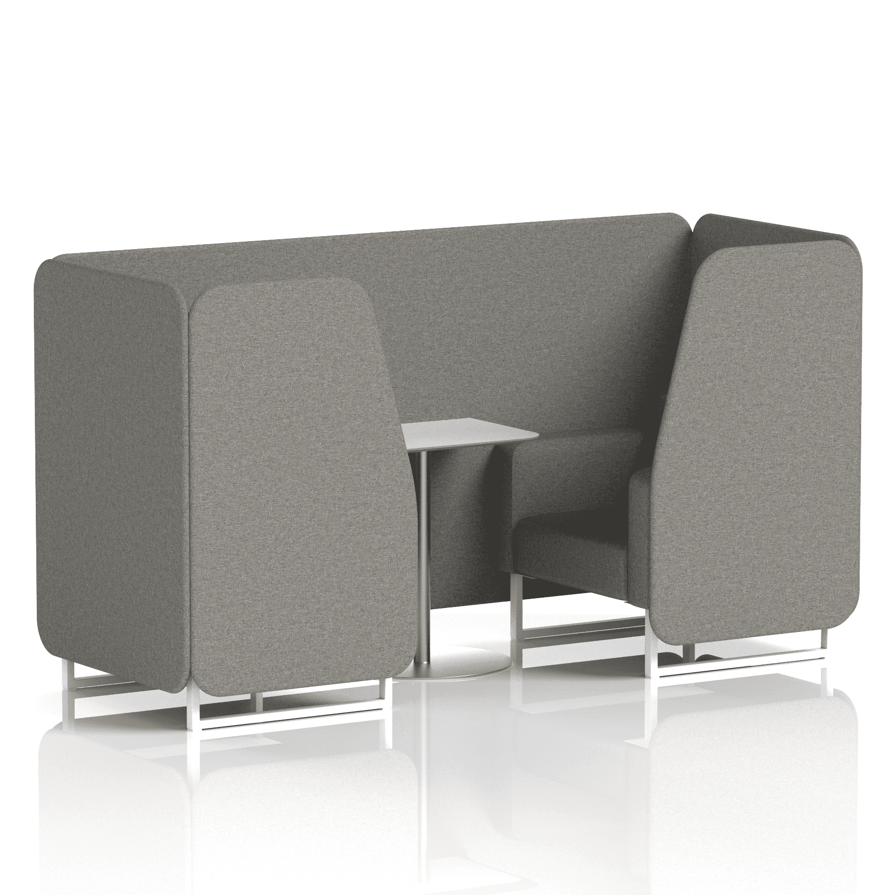 Brixworth Booth With White Legs And White Table In Single Tone 2 Seater Olive Panels And Sofa Band 1 - Rivet