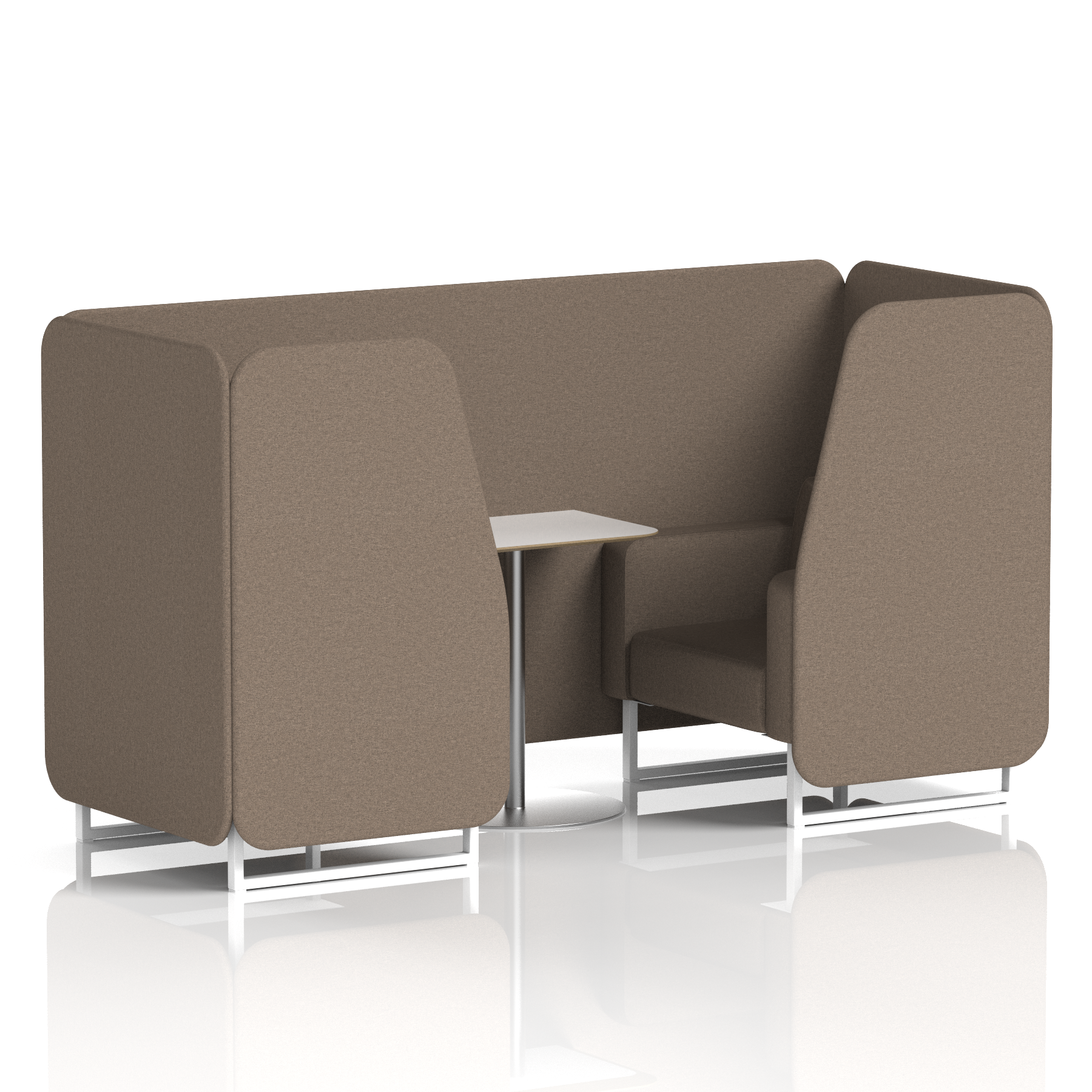 Brixworth Booth With White Legs And White Table In Single Tone 6 Seater Olive Panels And Sofa Band 1 - Rivet