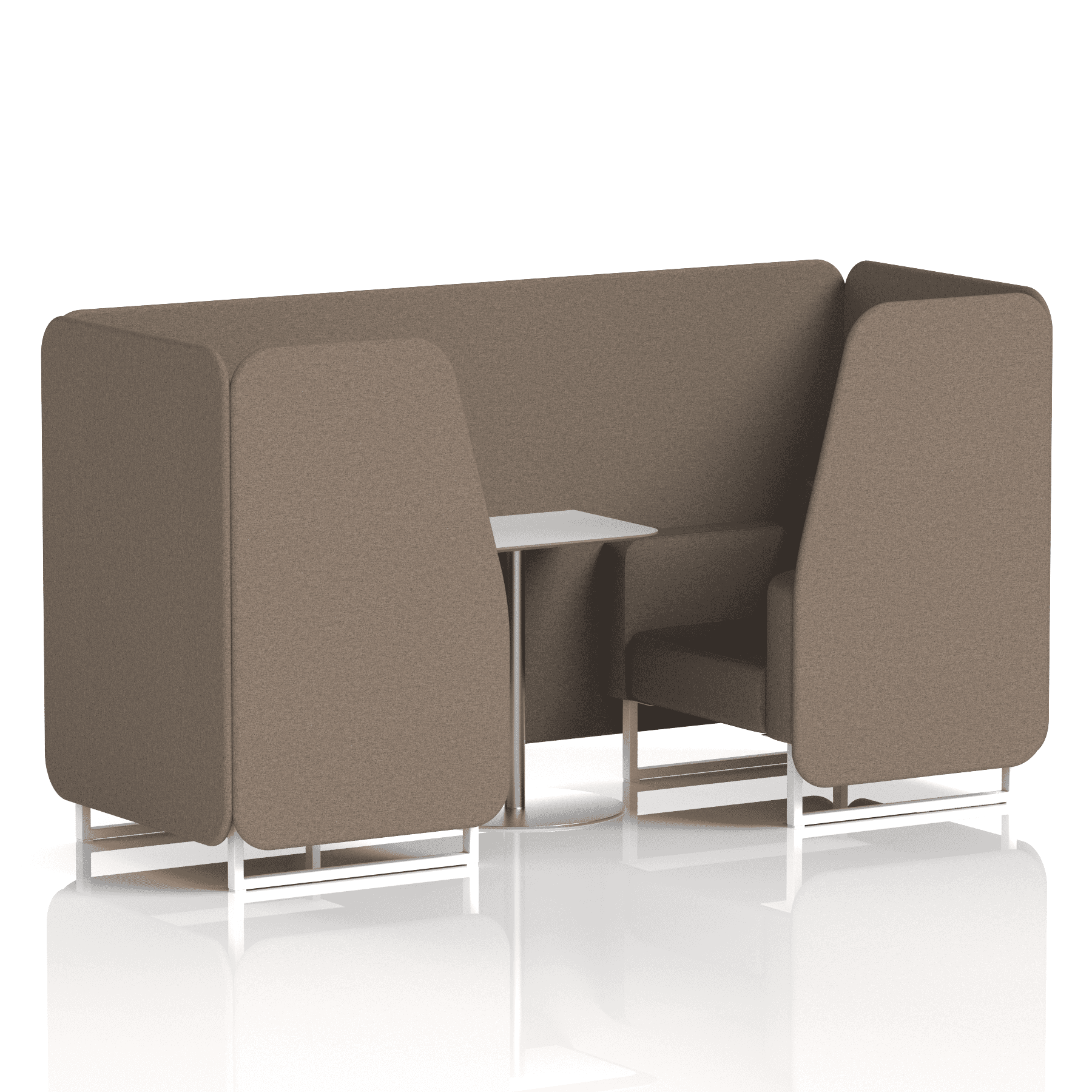 Brixworth Booth With White Legs And White Table In Single Tone 6 Seater Olive Panels And Sofa Band 1 - Rivet
