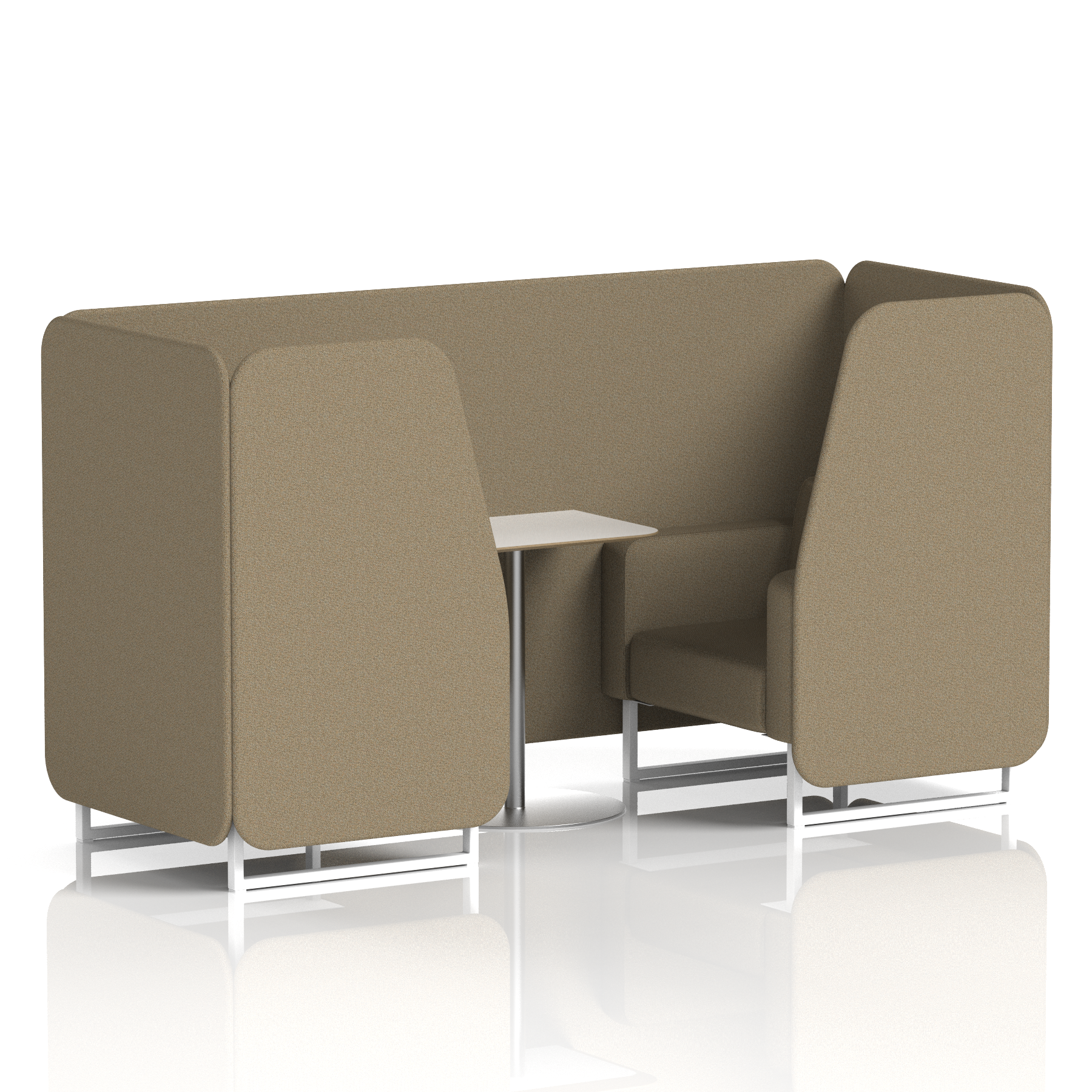 Brixworth Booth With White Legs And White Table In Single Tone 2 Seater Prime Panels And Sofa Band 1 - Rivet