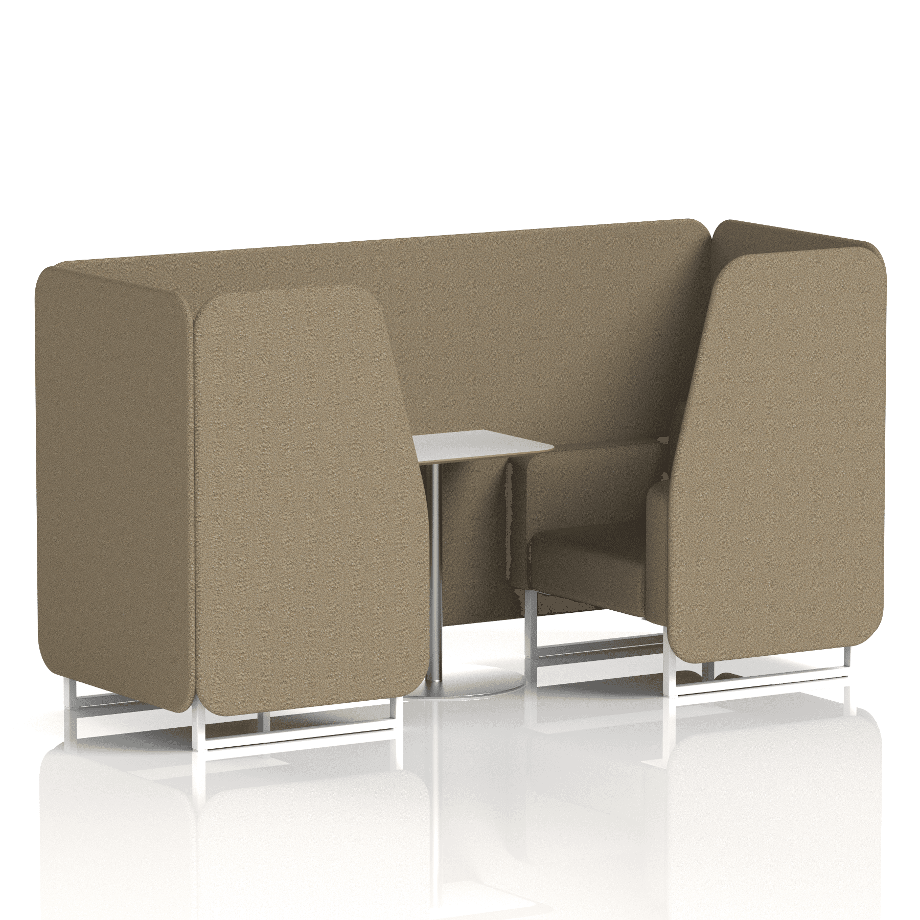 Brixworth Booth With White Legs And White Table In Single Tone 2 Seater Prime Panels And Sofa Band 1 - Rivet