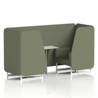Brixworth Booth With White Legs And White Table In Single Tone 4 Seater Prime Panels And Sofa Band 1 - Rivet