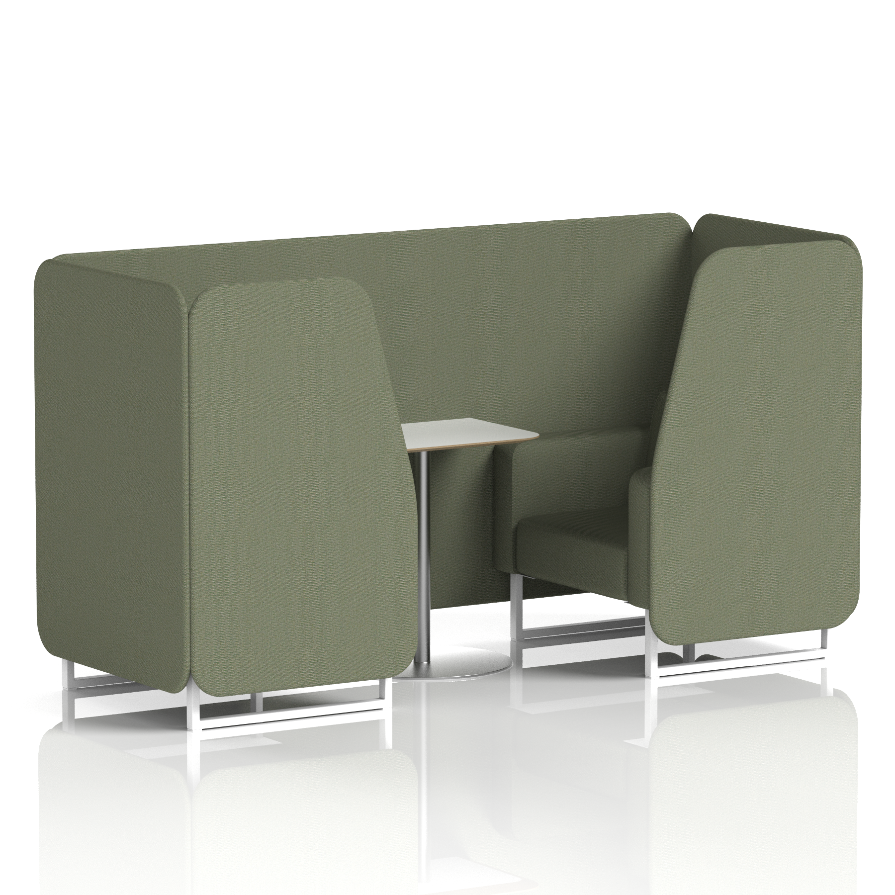 Brixworth Booth With White Legs And White Table In Single Tone 4 Seater Prime Panels And Sofa Band 1 - Rivet