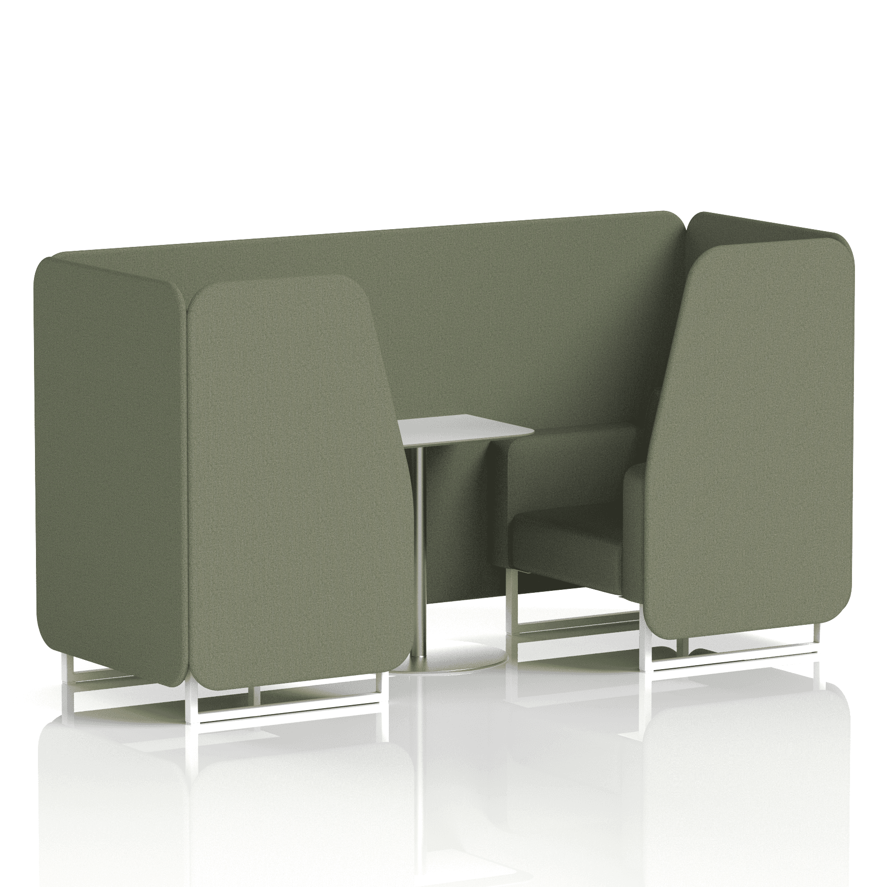 Brixworth Booth With White Legs And White Table In Single Tone 4 Seater Prime Panels And Sofa Band 1 - Rivet