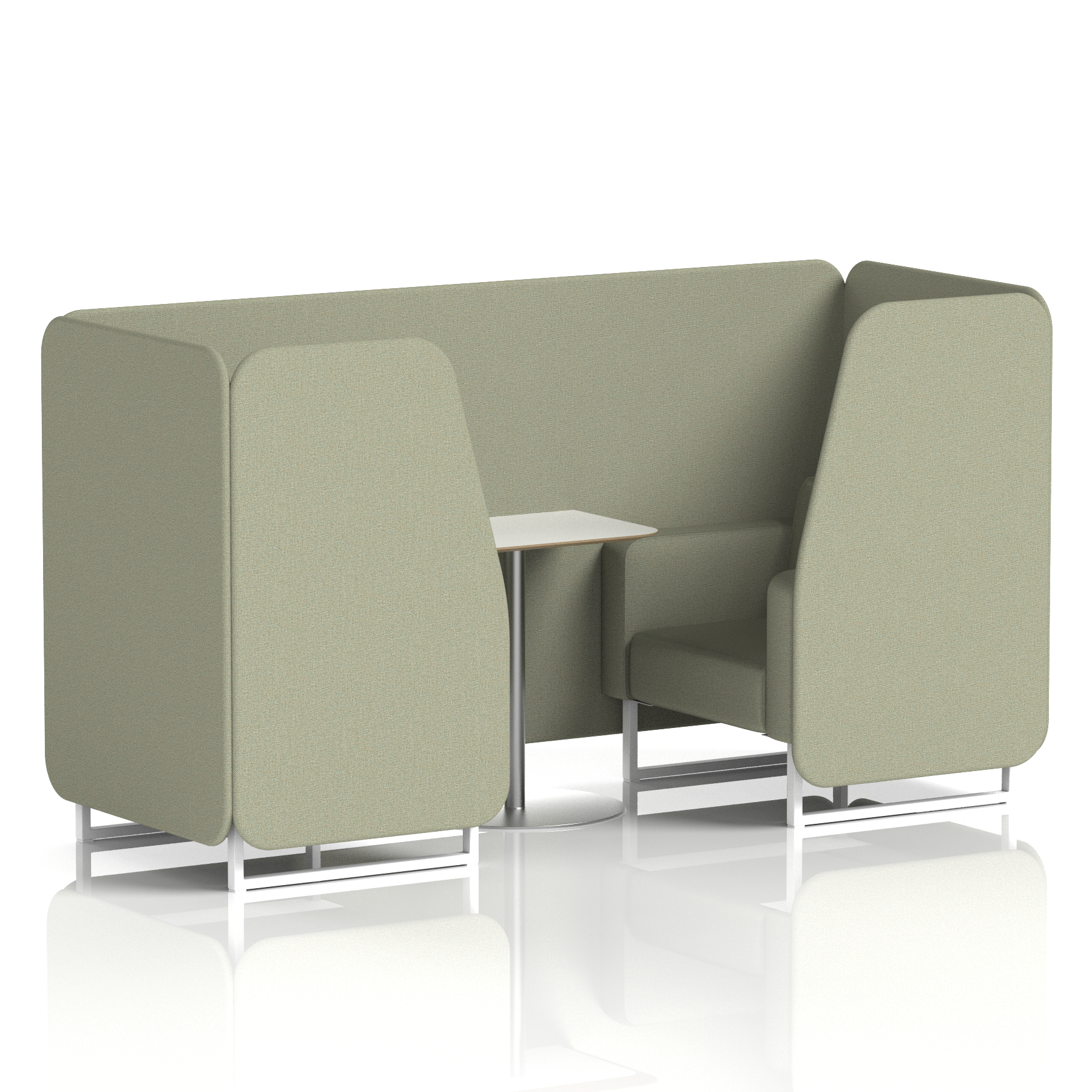 Brixworth Booth With White Legs And White Table In Single Tone 6 Seater Prime Panels And Sofa Band 1 - Rivet