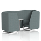 Brixworth Booth With White Legs And White Table In Single Tone 6 Seater Vitreous Panels And Sofa Band 1 - Rivet