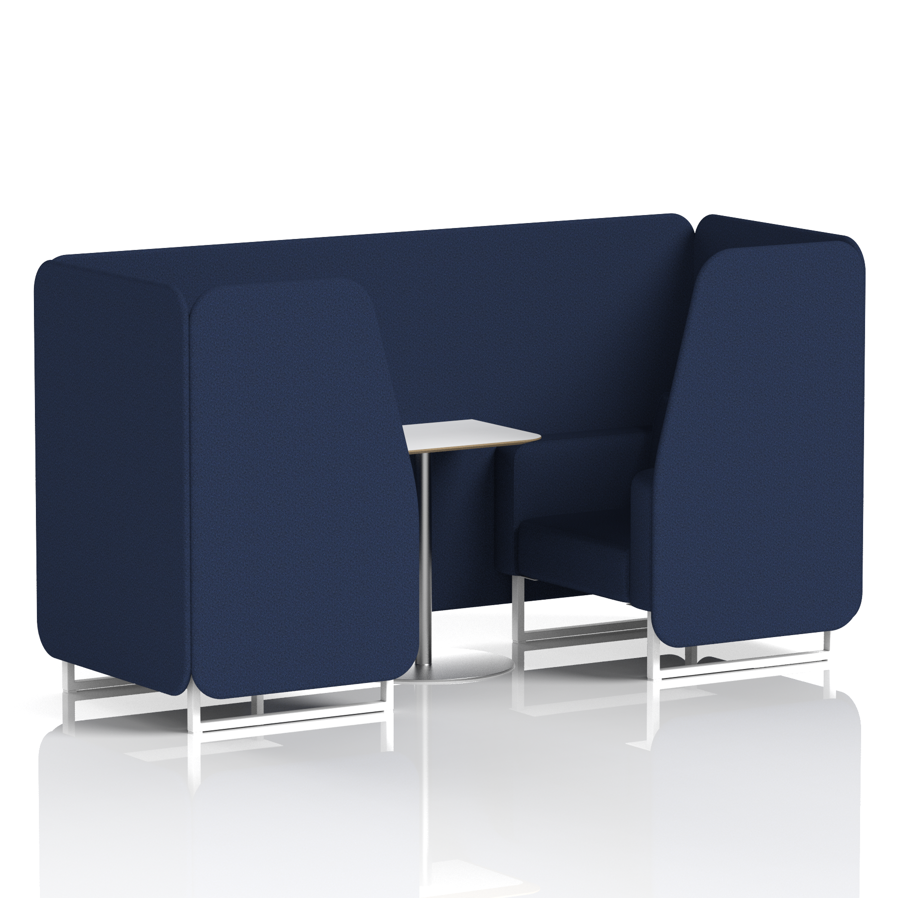 Brixworth Booth With White Legs And White Table In Single Tone 4 Seater Arithmetic Panels And Sofa Band 2 - X2