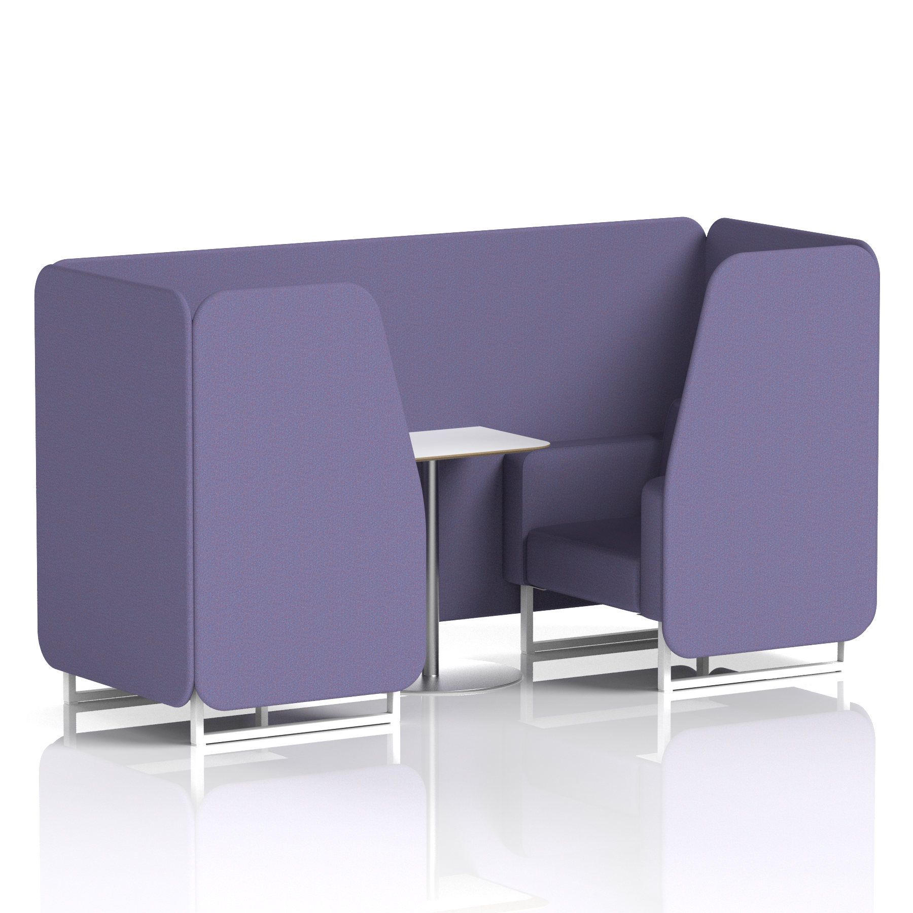 Brixworth Booth With White Legs And White Table In Single Tone 2 Seater Calculus Panels And Sofa Band 2 - X2