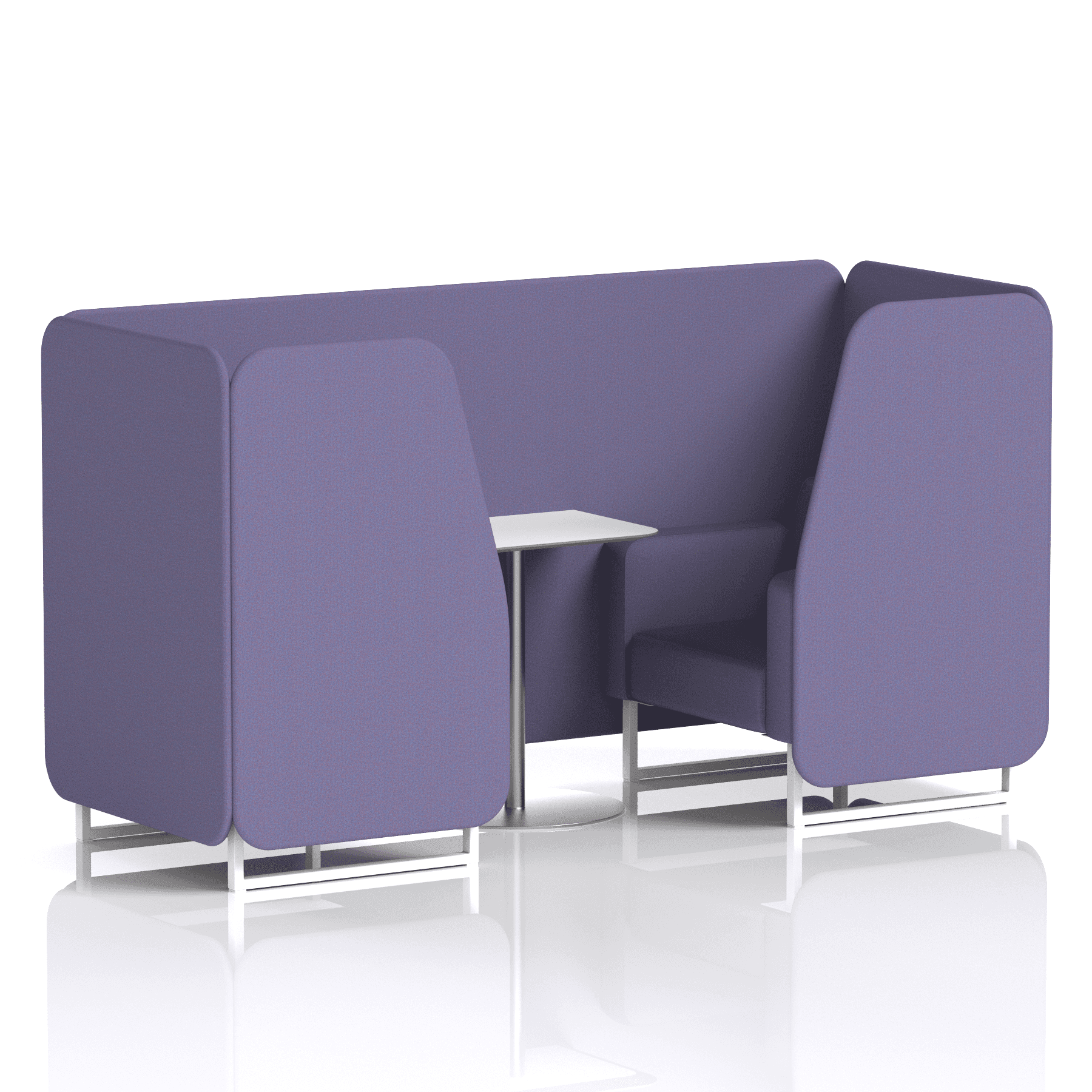Brixworth Booth With White Legs And White Table In Single Tone 2 Seater Calculus Panels And Sofa Band 2 - X2