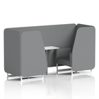 Brixworth Booth With White Legs And White Table In Single Tone 4 Seater Calculus Panels And Sofa Band 2 - X2