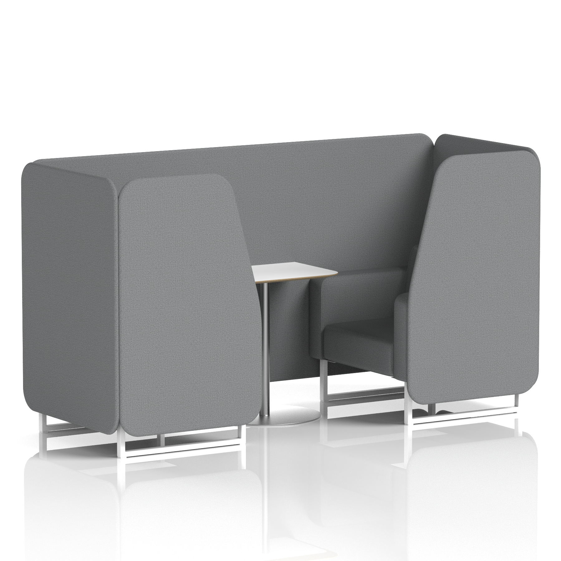 Brixworth Booth With White Legs And White Table In Single Tone 4 Seater Calculus Panels And Sofa Band 2 - X2
