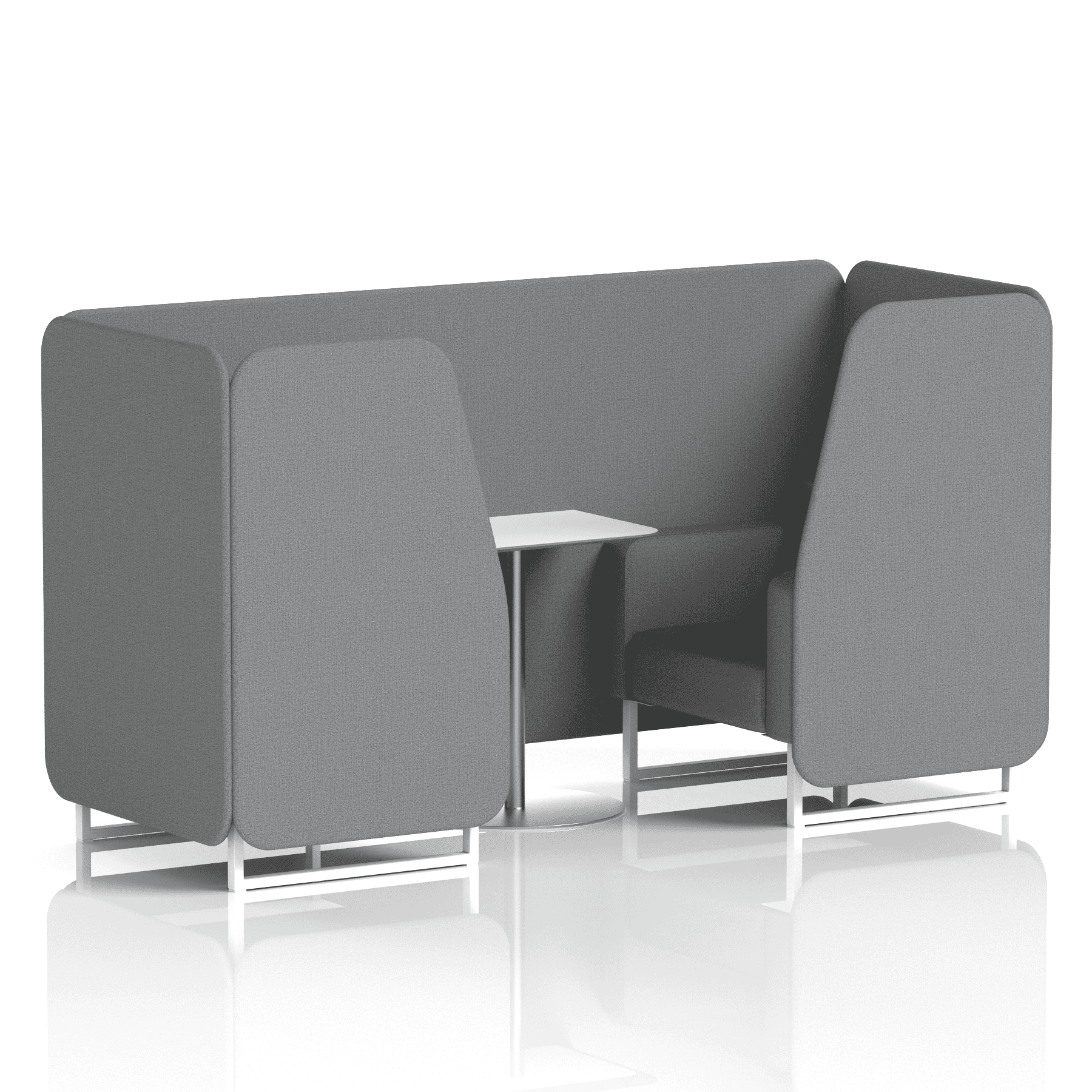 Brixworth Booth With White Legs And White Table In Single Tone 4 Seater Calculus Panels And Sofa Band 2 - X2