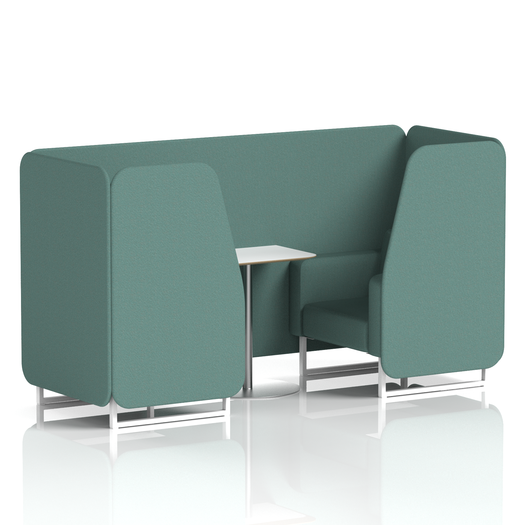 Brixworth Booth With White Legs And White Table In Single Tone 2 Seater Diameter Panels And Sofa Band 2 - X2