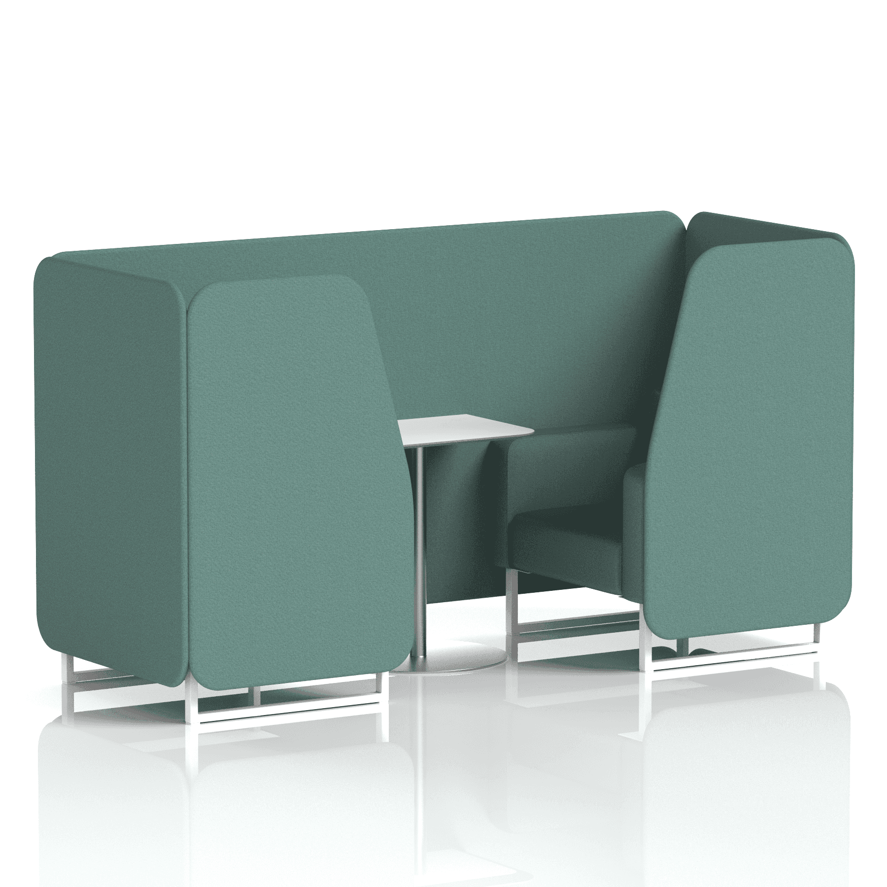 Brixworth Booth With White Legs And White Table In Single Tone 2 Seater Diameter Panels And Sofa Band 2 - X2