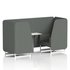 Brixworth Booth With White Legs And White Table In Single Tone 4 Seater Diameter Panels And Sofa Band 2 - X2