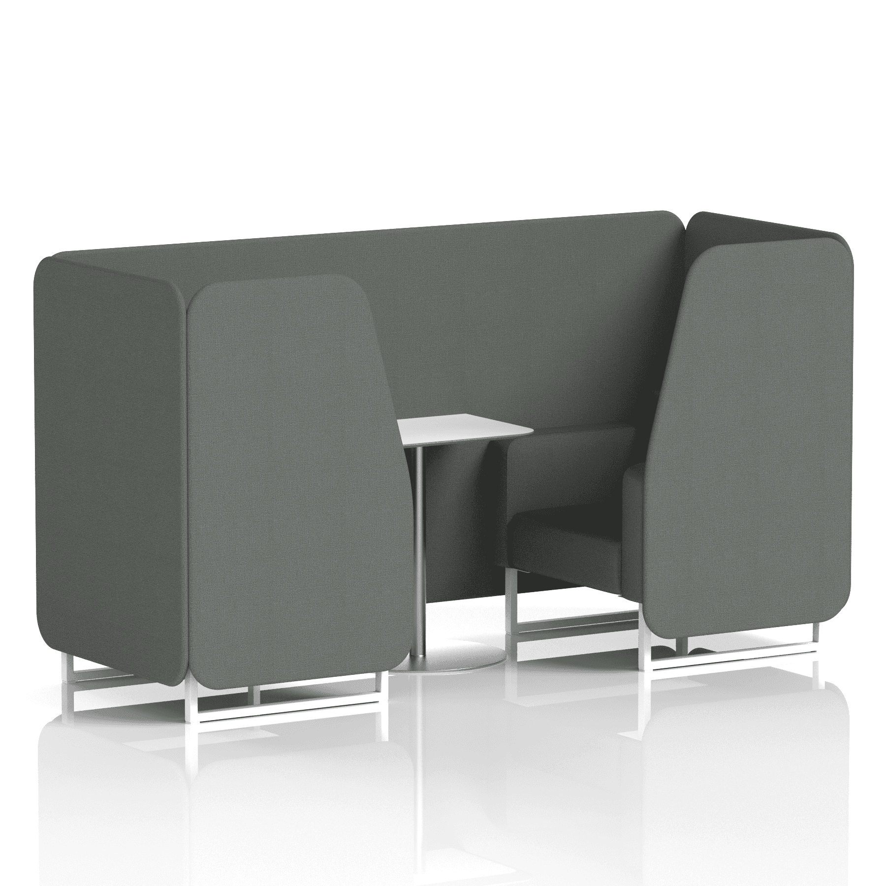 Brixworth Booth With White Legs And White Table In Single Tone 4 Seater Diameter Panels And Sofa Band 2 - X2
