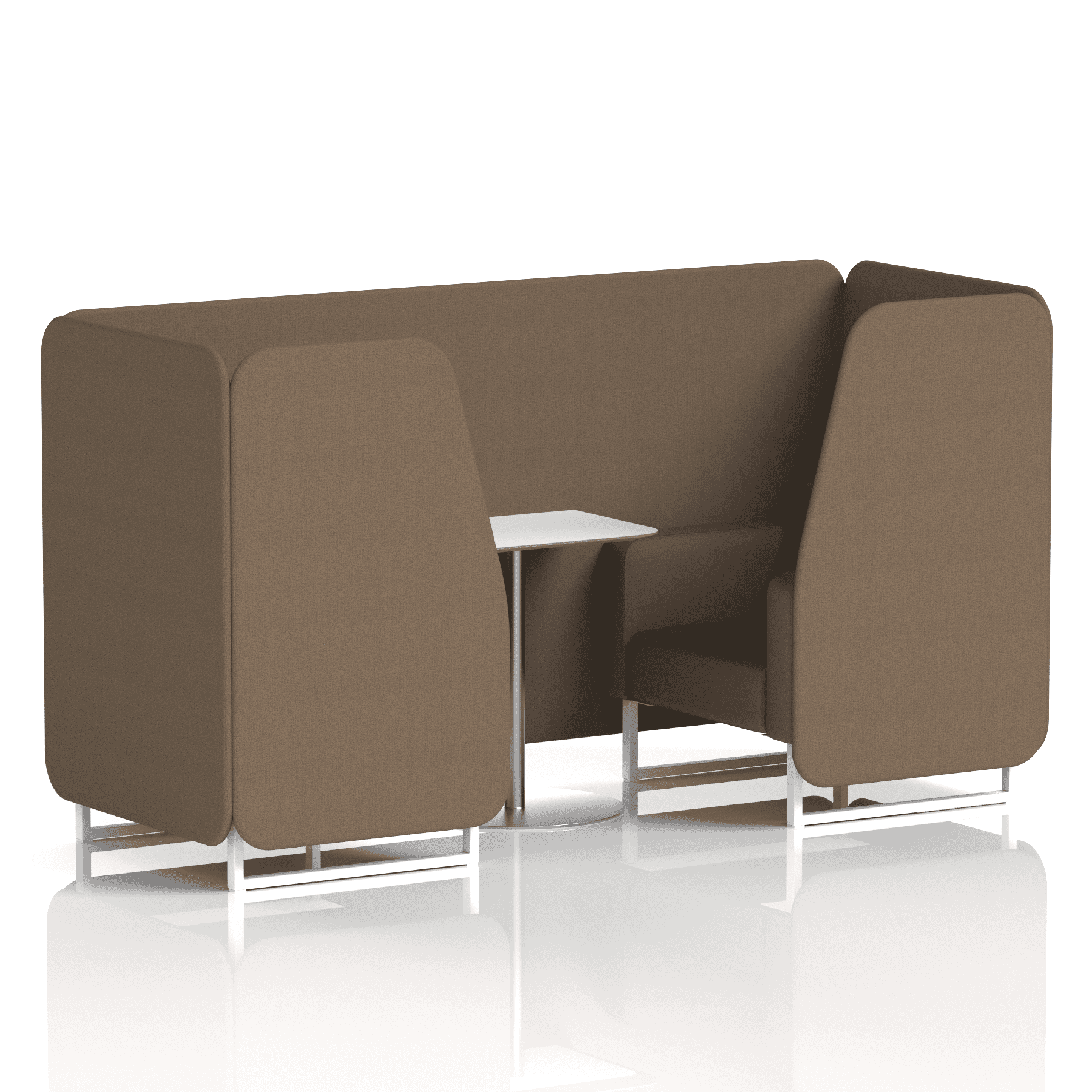 Brixworth Booth With White Legs And White Table In Single Tone 6 Seater Diameter Panels And Sofa Band 2 - X2