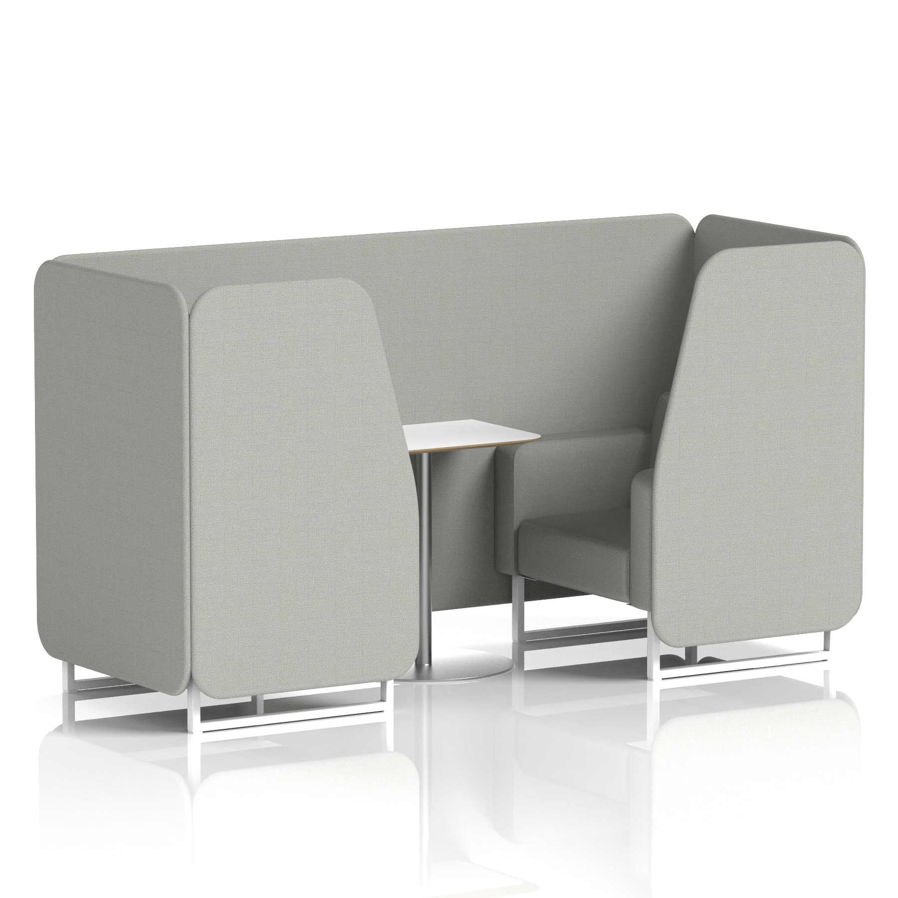 Brixworth Booth With White Legs And White Table In Single Tone 2 Seater Number Panels And Sofa Band 2 - X2