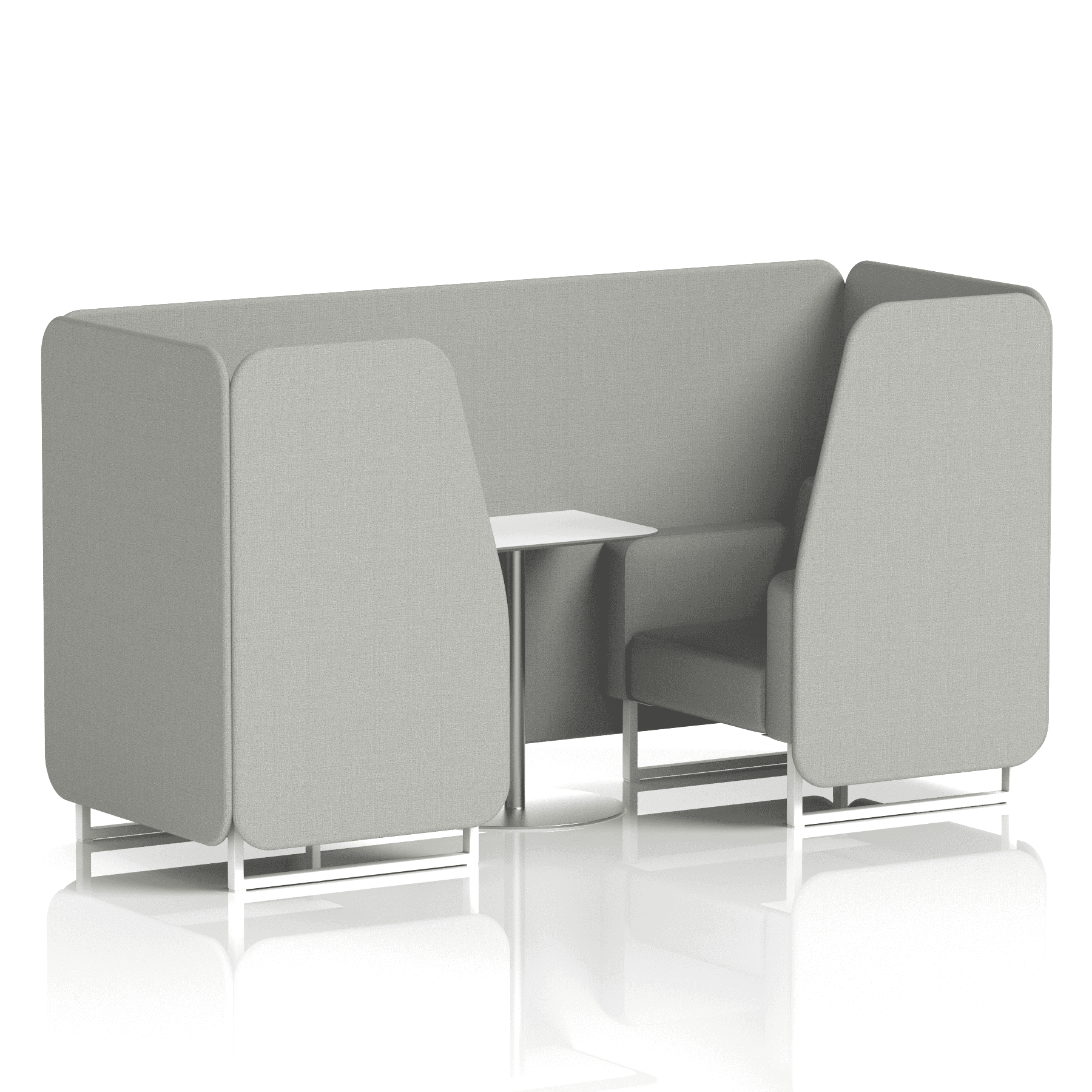 Brixworth Booth With White Legs And White Table In Single Tone 2 Seater Number Panels And Sofa Band 2 - X2