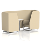 Brixworth Booth With White Legs And White Table In Single Tone 6 Seater Number Panels And Sofa Band 2 - X2