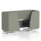 Brixworth Booth With White Legs And White Table In Two Tone 6 Seater Charcoal Panels And Vitreous Sofa Band 1 - Rivet