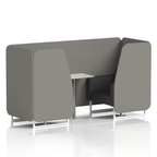Brixworth Booth With White Legs And White Table In Two Tone 2 Seater Olive Panels And Burnish Sofa Band 1 - Rivet