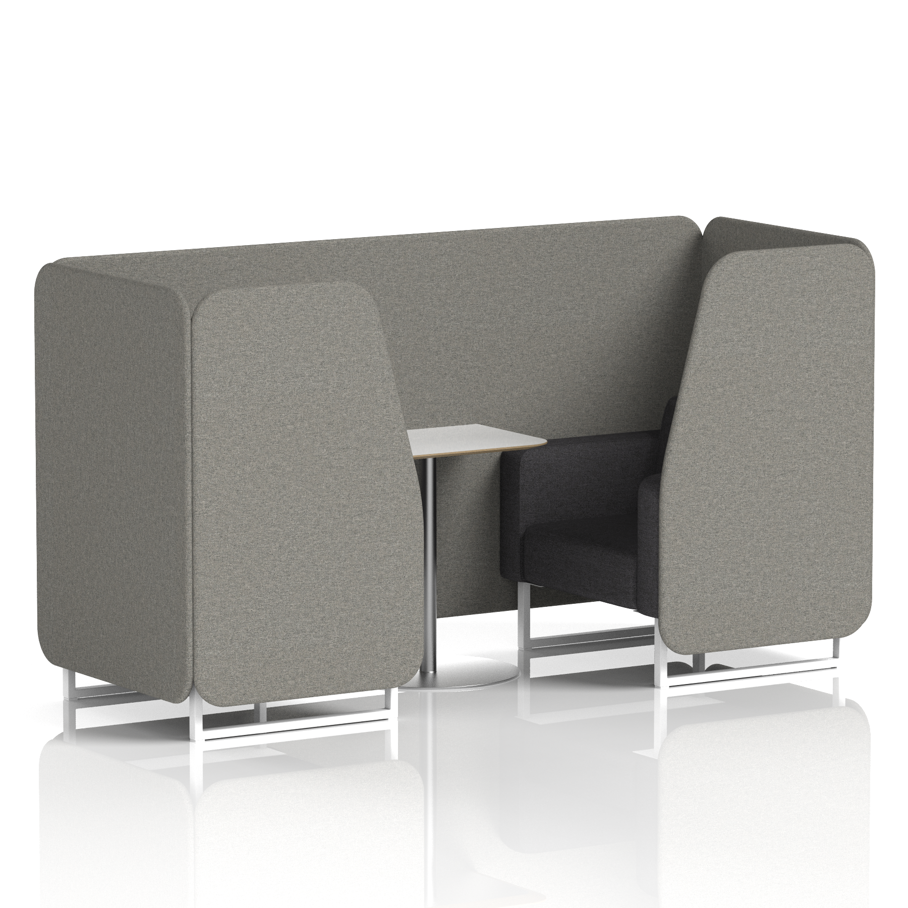 Brixworth Booth With White Legs And White Table In Two Tone 2 Seater Olive Panels And Burnish Sofa Band 1 - Rivet