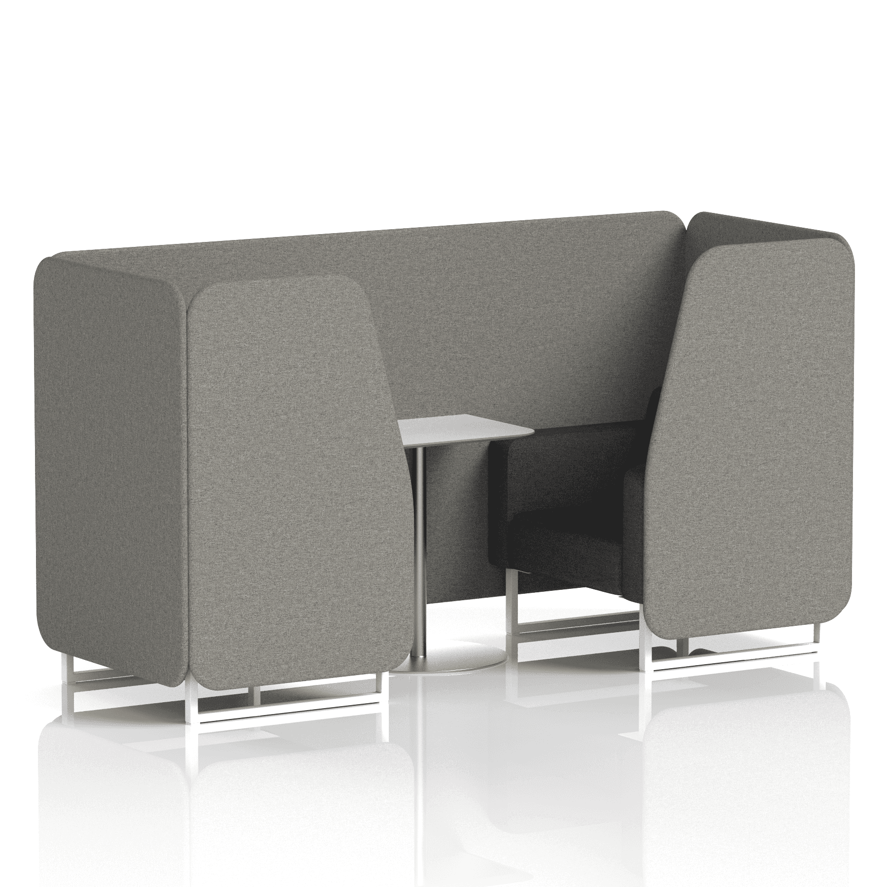 Brixworth Booth With White Legs And White Table In Two Tone 2 Seater Olive Panels And Burnish Sofa Band 1 - Rivet