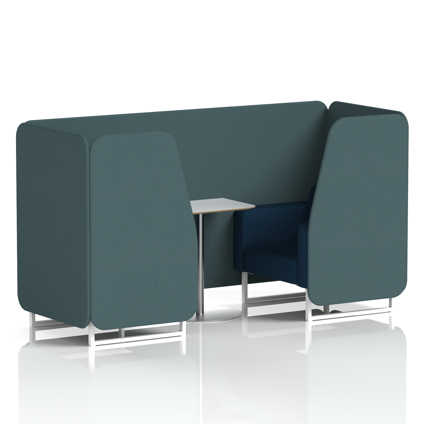 Brixworth Booth With White Legs And White Table In Two Tone 4 Seater Olive Panels And Burnish Sofa Band 1 - Rivet