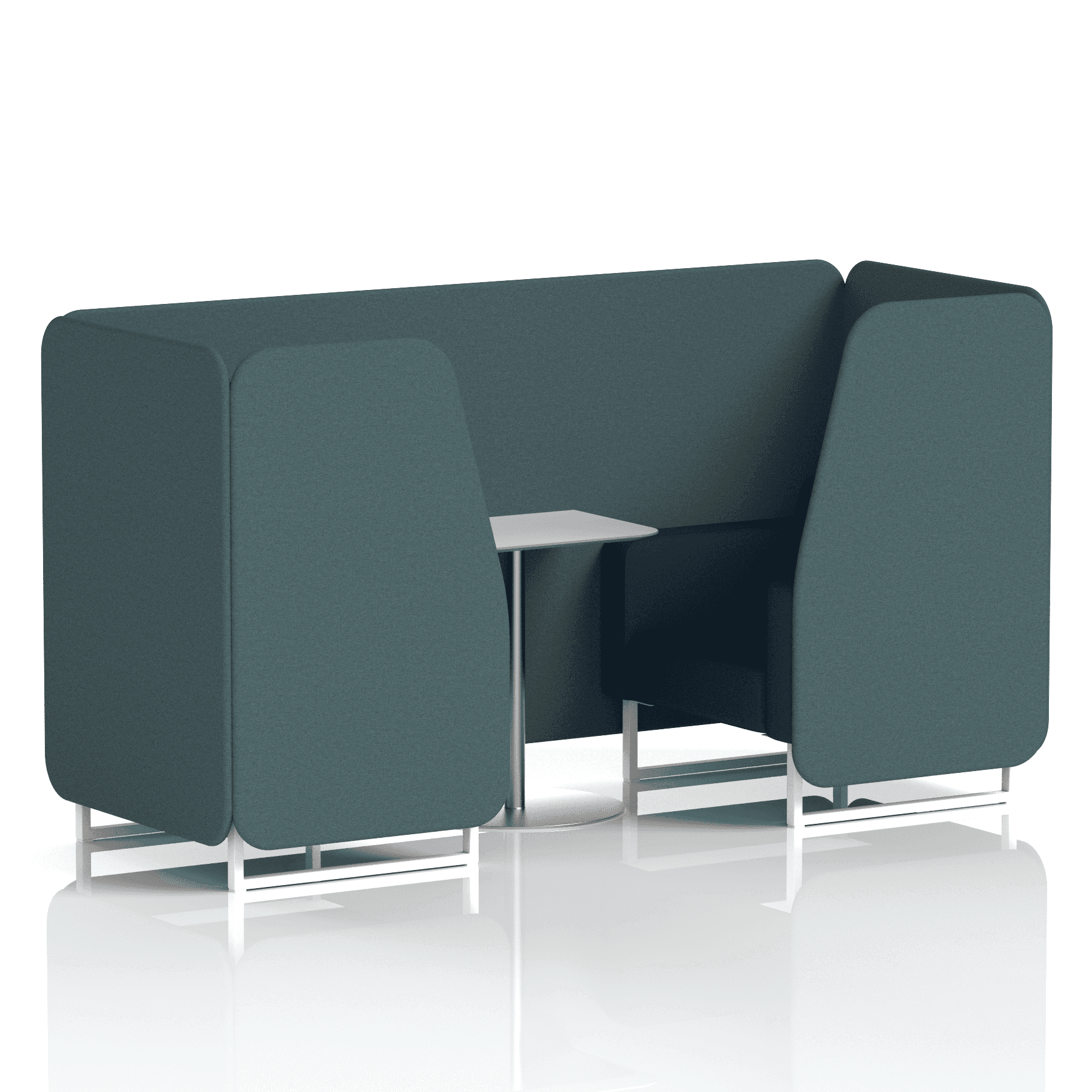 Brixworth Booth With White Legs And White Table In Two Tone 4 Seater Olive Panels And Burnish Sofa Band 1 - Rivet