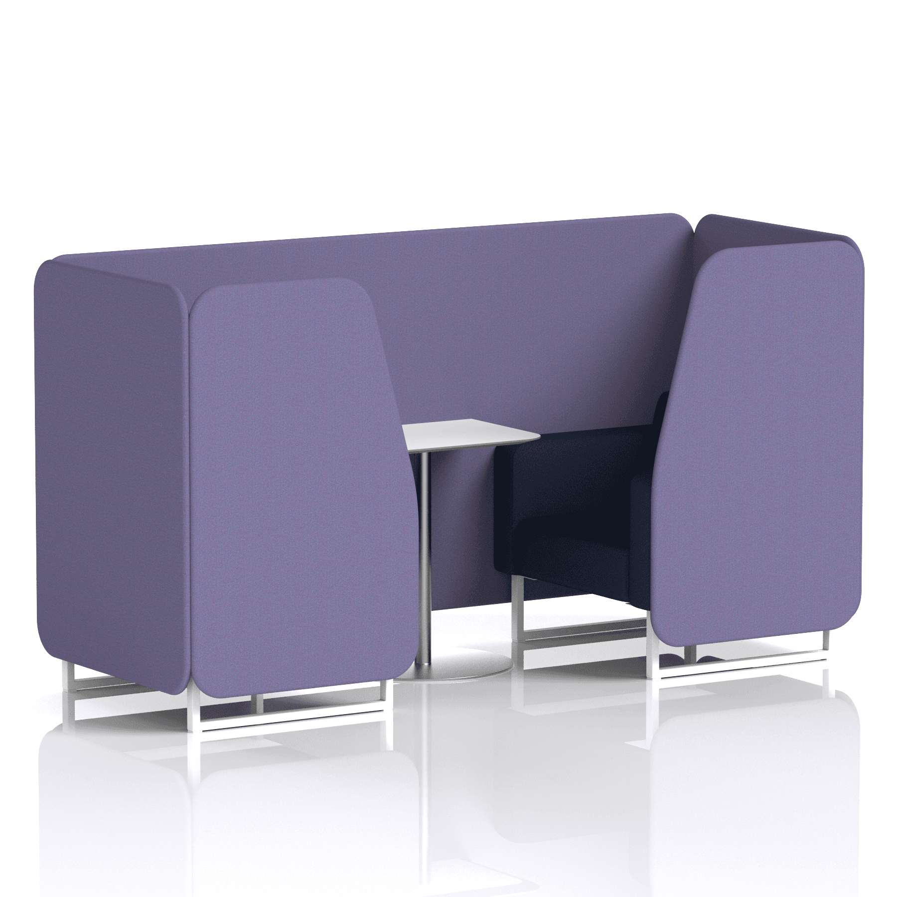 Brixworth Booth With White Legs And White Table In Two Tone 2 Seater Calculus Panels And Polygon Sofa Band 2 - X2
