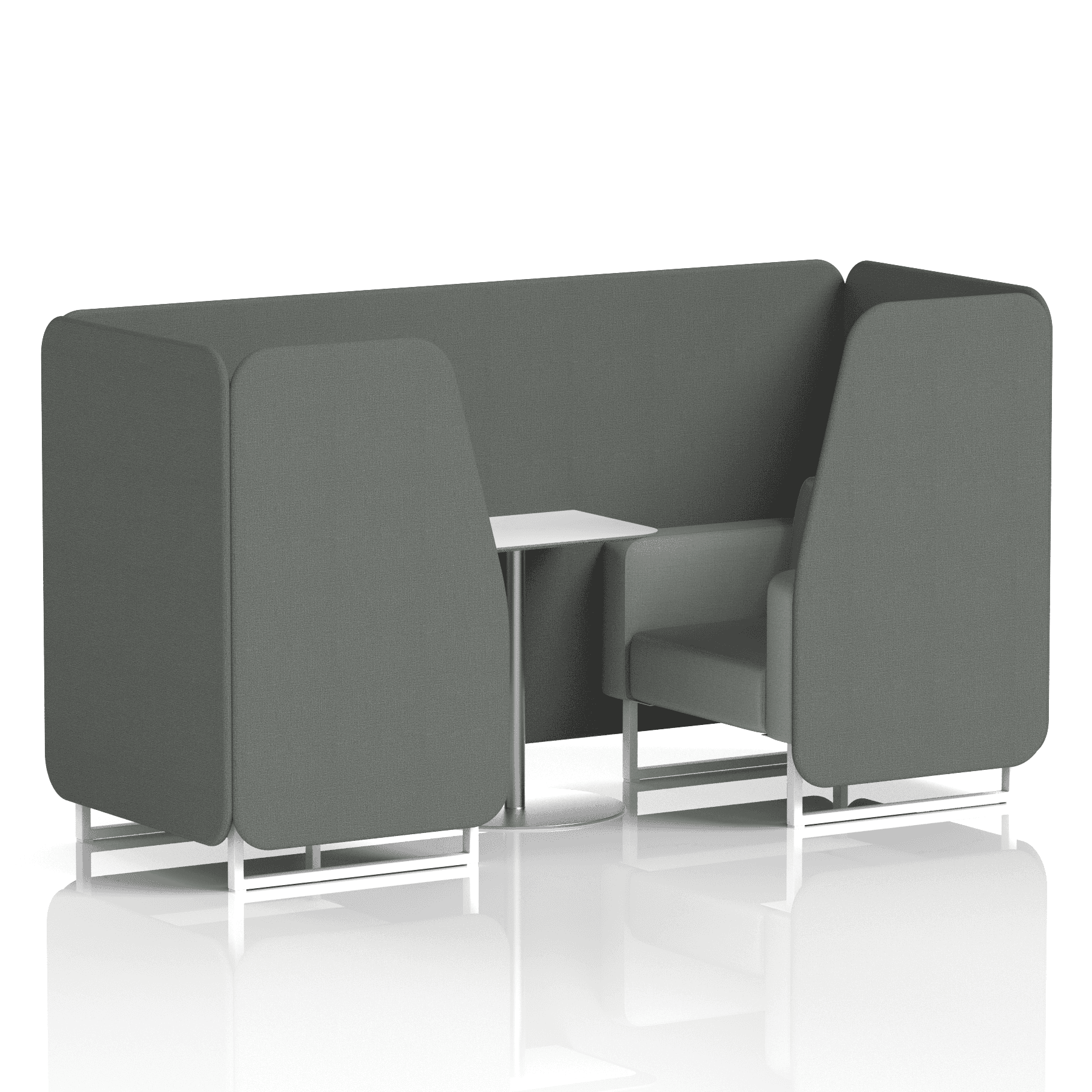 Brixworth Booth With White Legs And White Table In Two Tone 4 Seater Diameter Panels And Theory Sofa Band 2 - X2